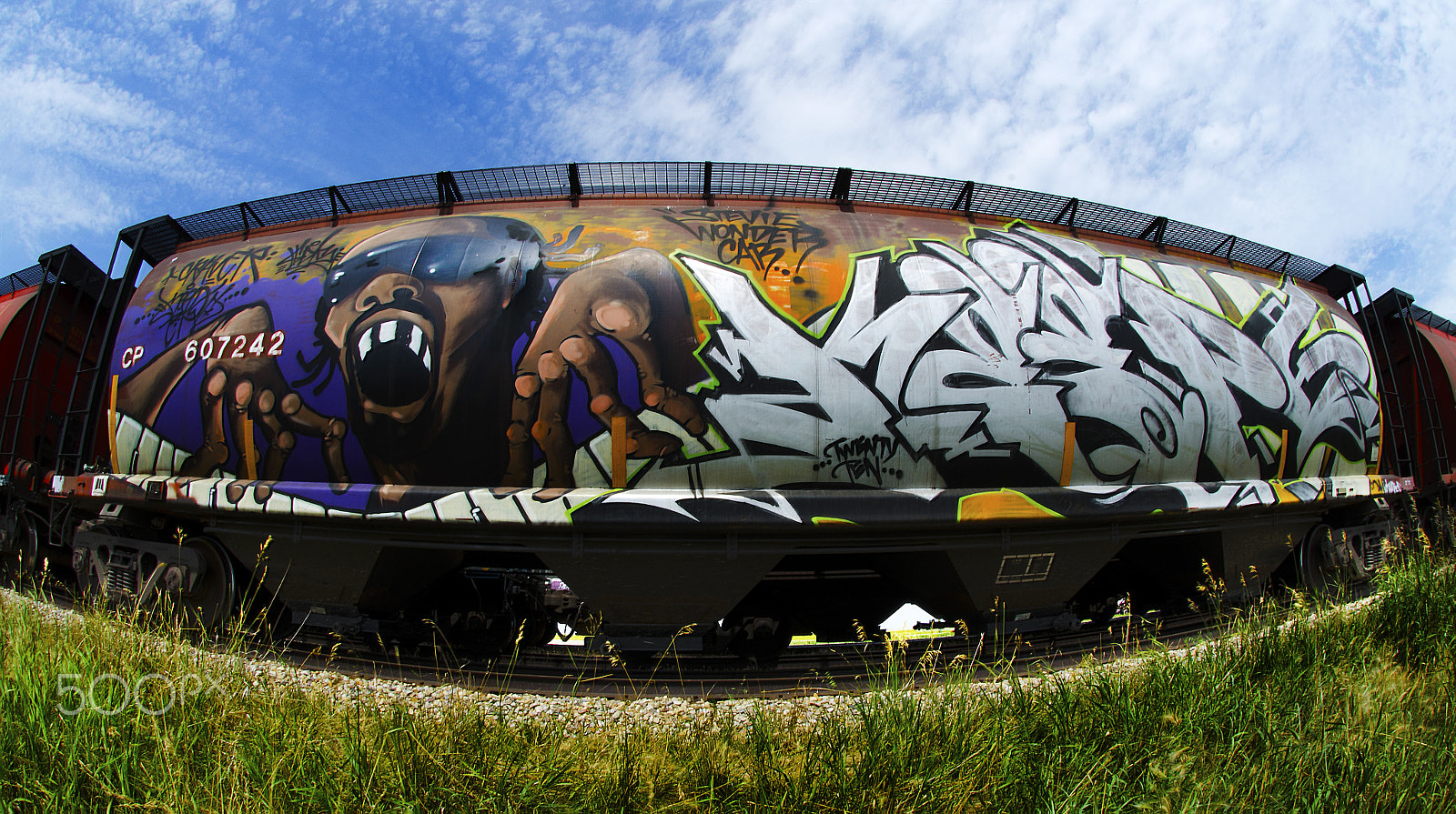Nikon AF DX Fisheye-Nikkor 10.5mm F2.8G ED sample photo. Railway graffiti genius 1 photography