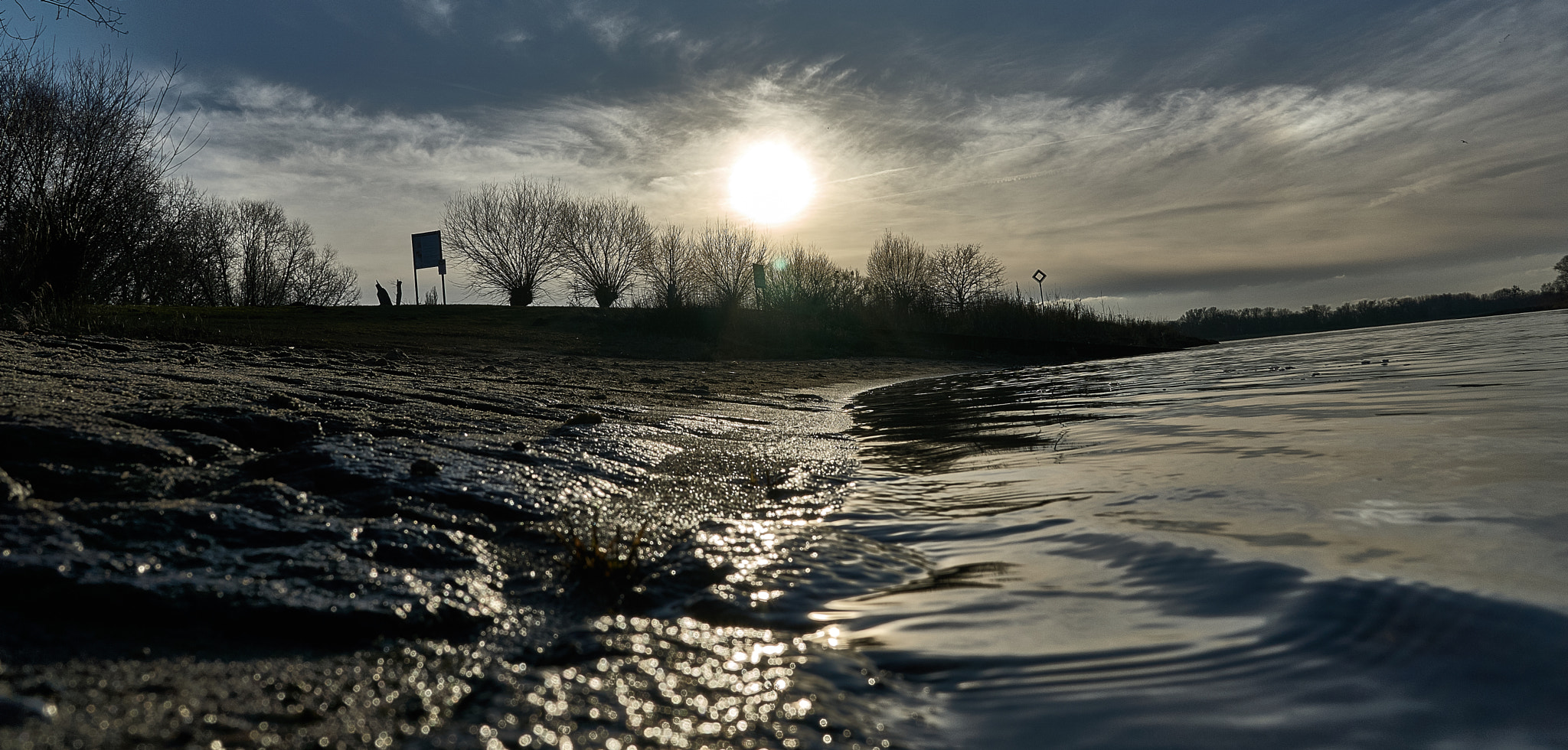 Sigma 19mm F2.8 EX DN sample photo. Sunset river elbe photography