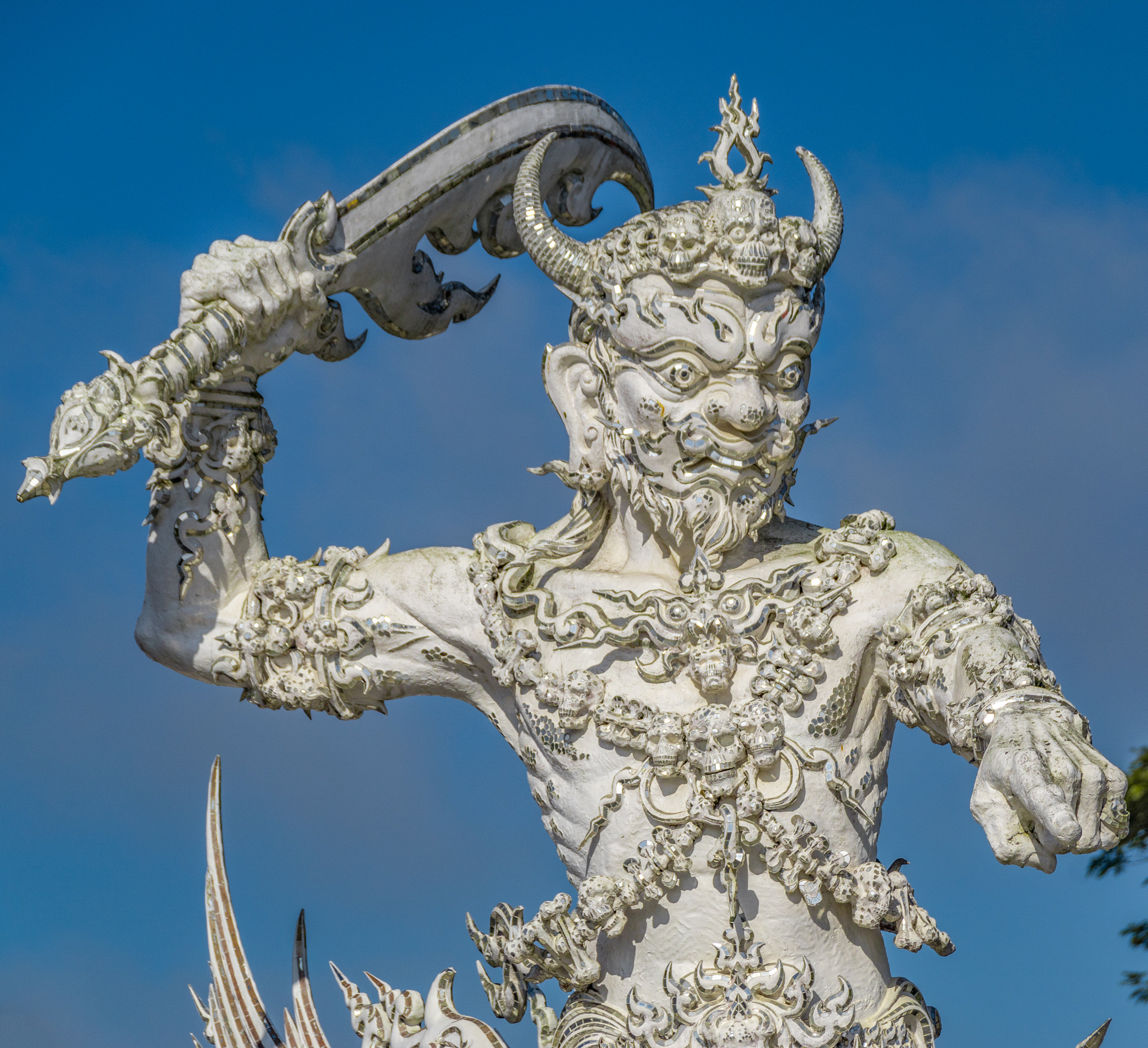 Sony ILCA-77M2 sample photo. Temple guard at wat rong khun photography