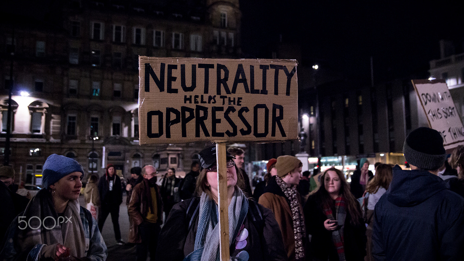 Pentax K-5 sample photo. Glasgow anti-trump photography