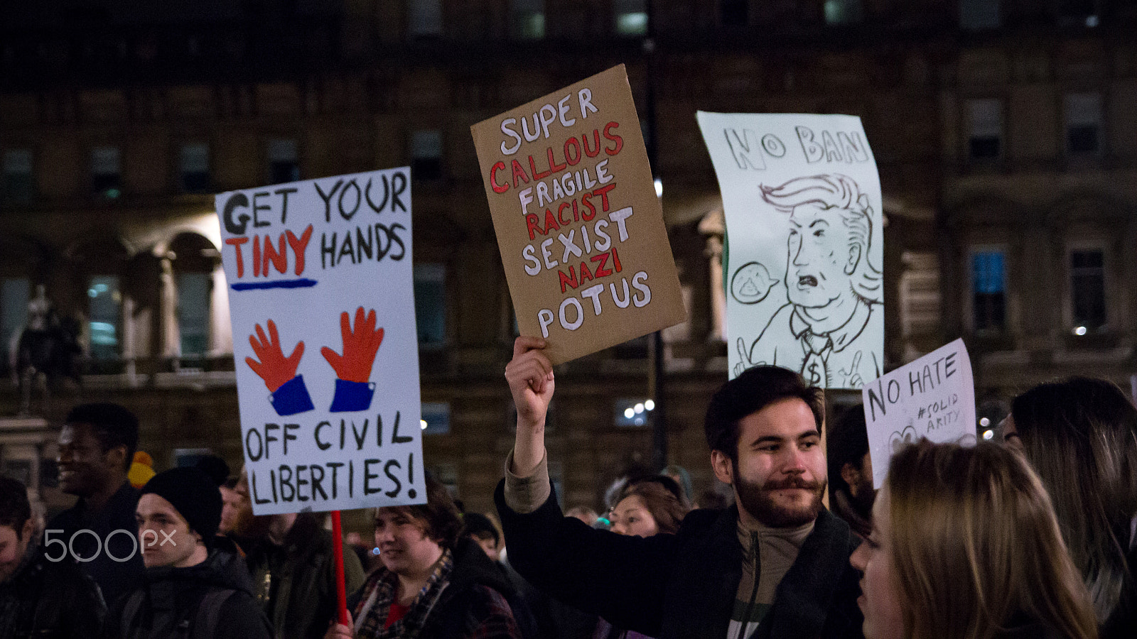 Pentax K-5 sample photo. Glasgow anti-trump photography