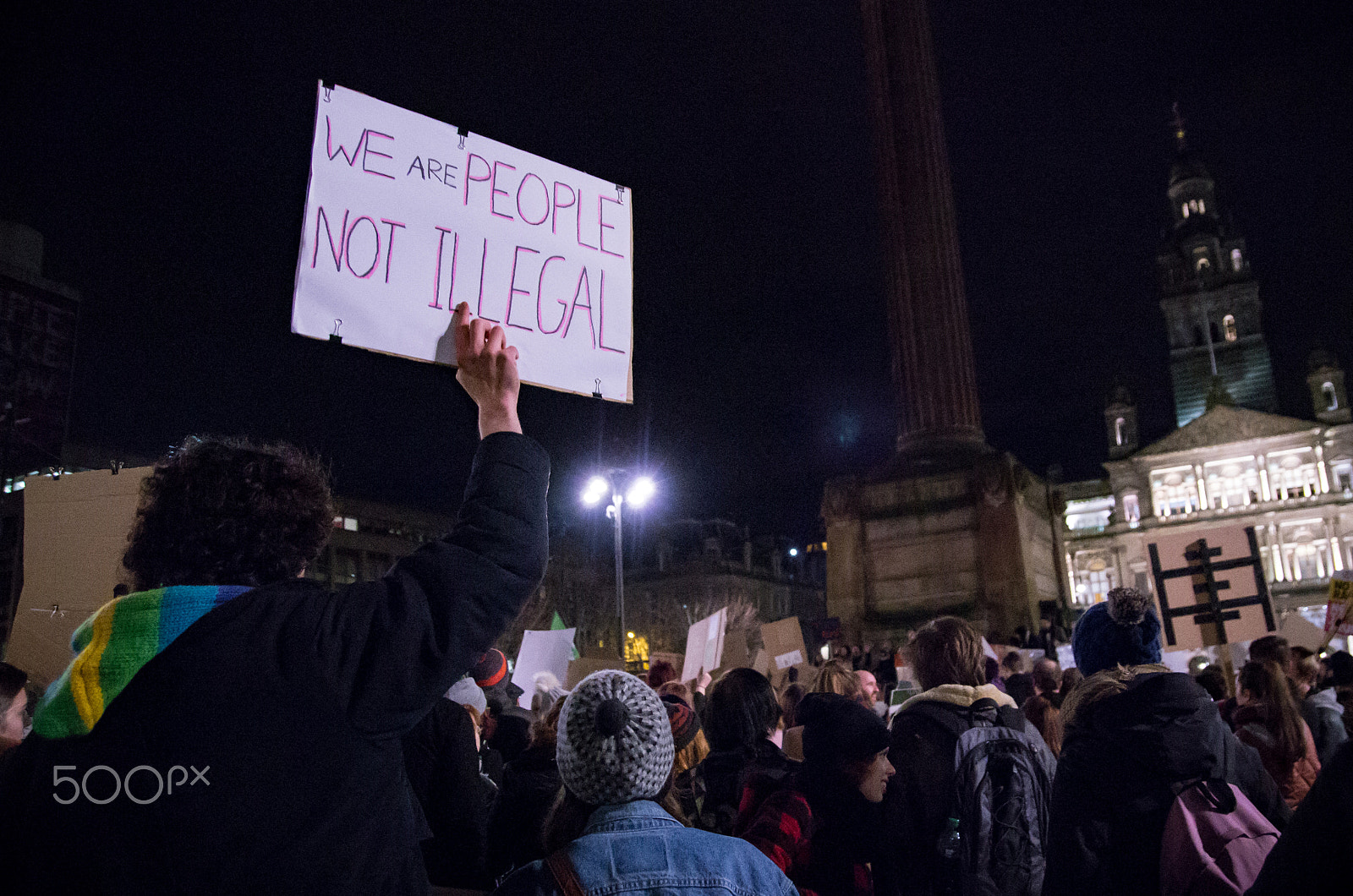 Pentax K-5 sample photo. Glasgow anti-trump photography