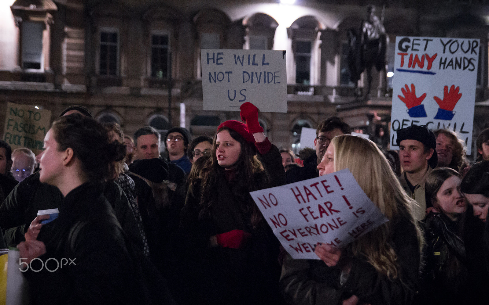 Pentax K-5 sample photo. Glasgow anti-trump photography