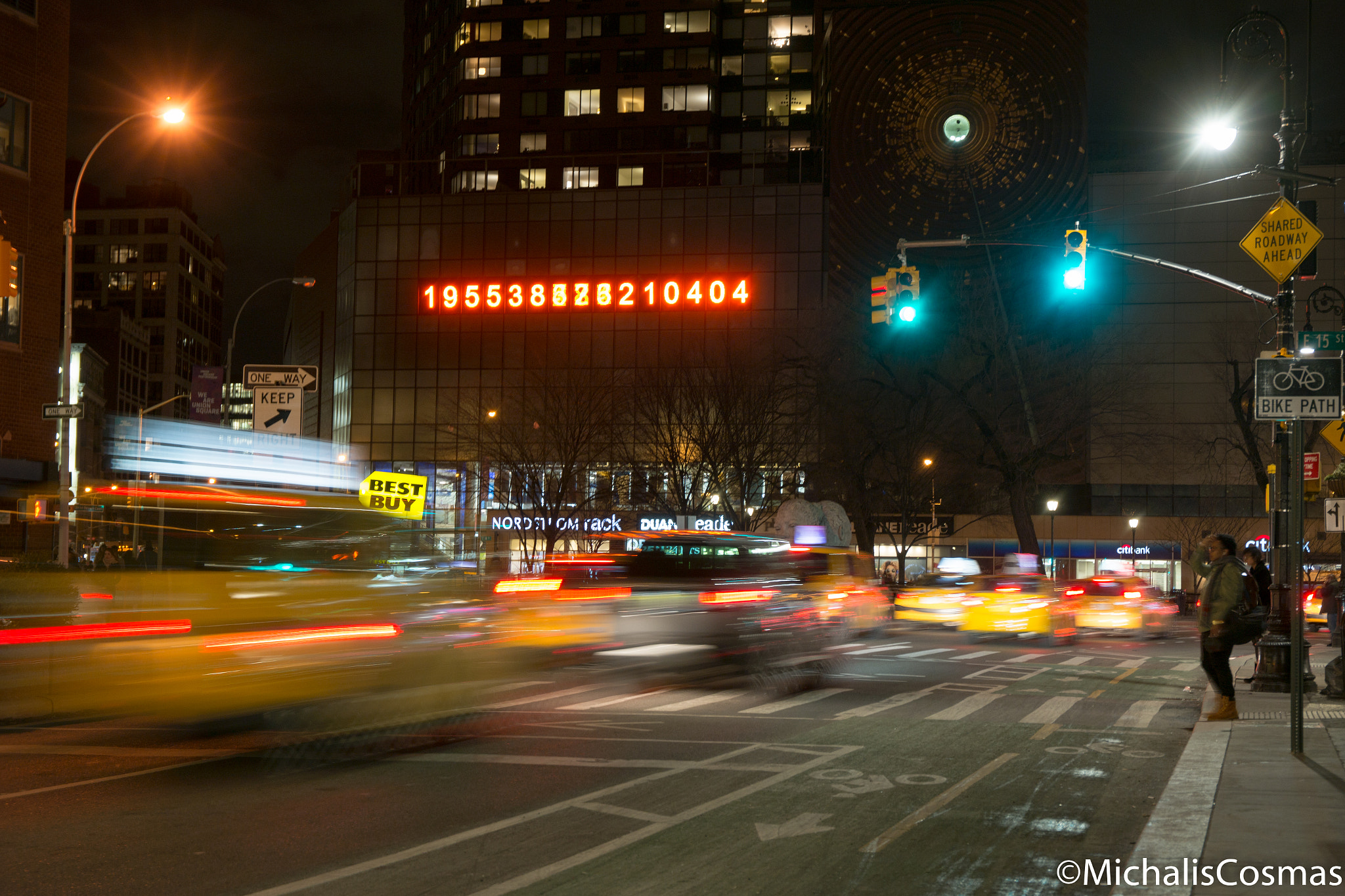 Samsung NX 16-50mm F2.0-2.8 S ED OIS sample photo. Night time in union square photography