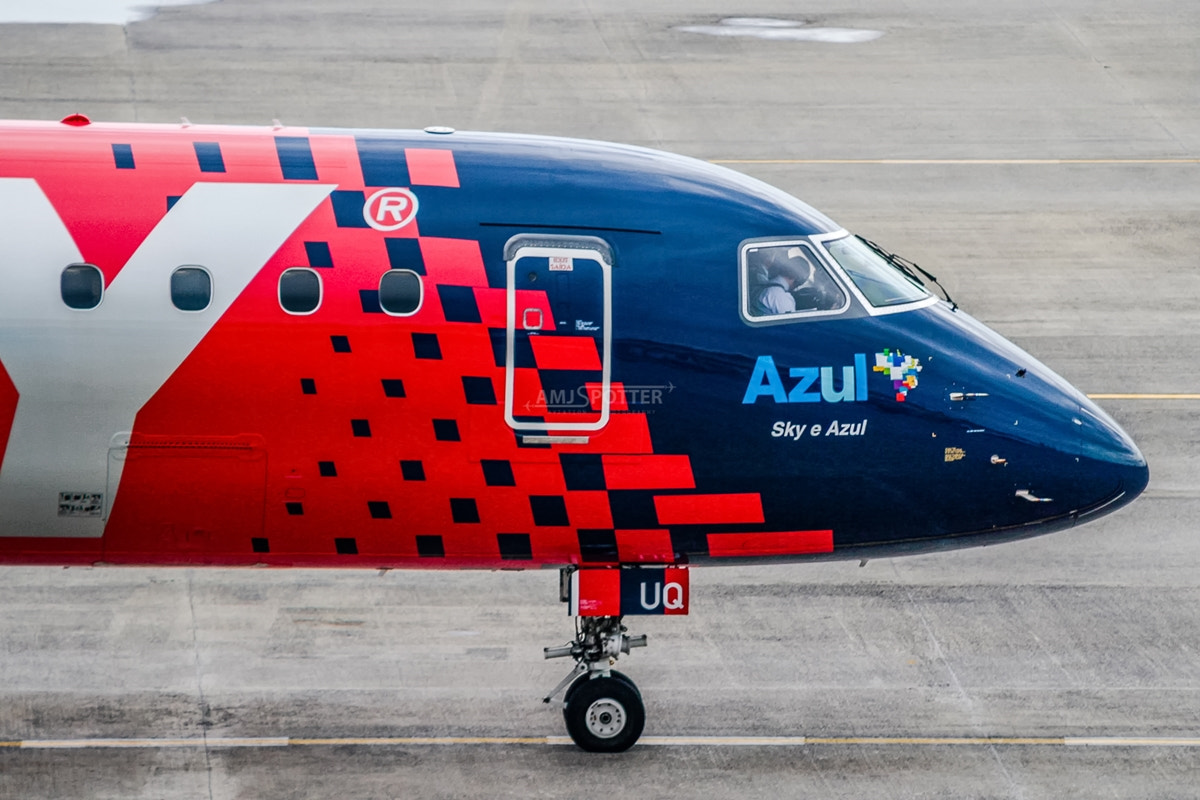 Canon EF 80-200mm F4.5-5.6 II sample photo. Pr-auq azul linhas aéreas brasileiras embraer erj-195ar (erj-190-200 igw) photography