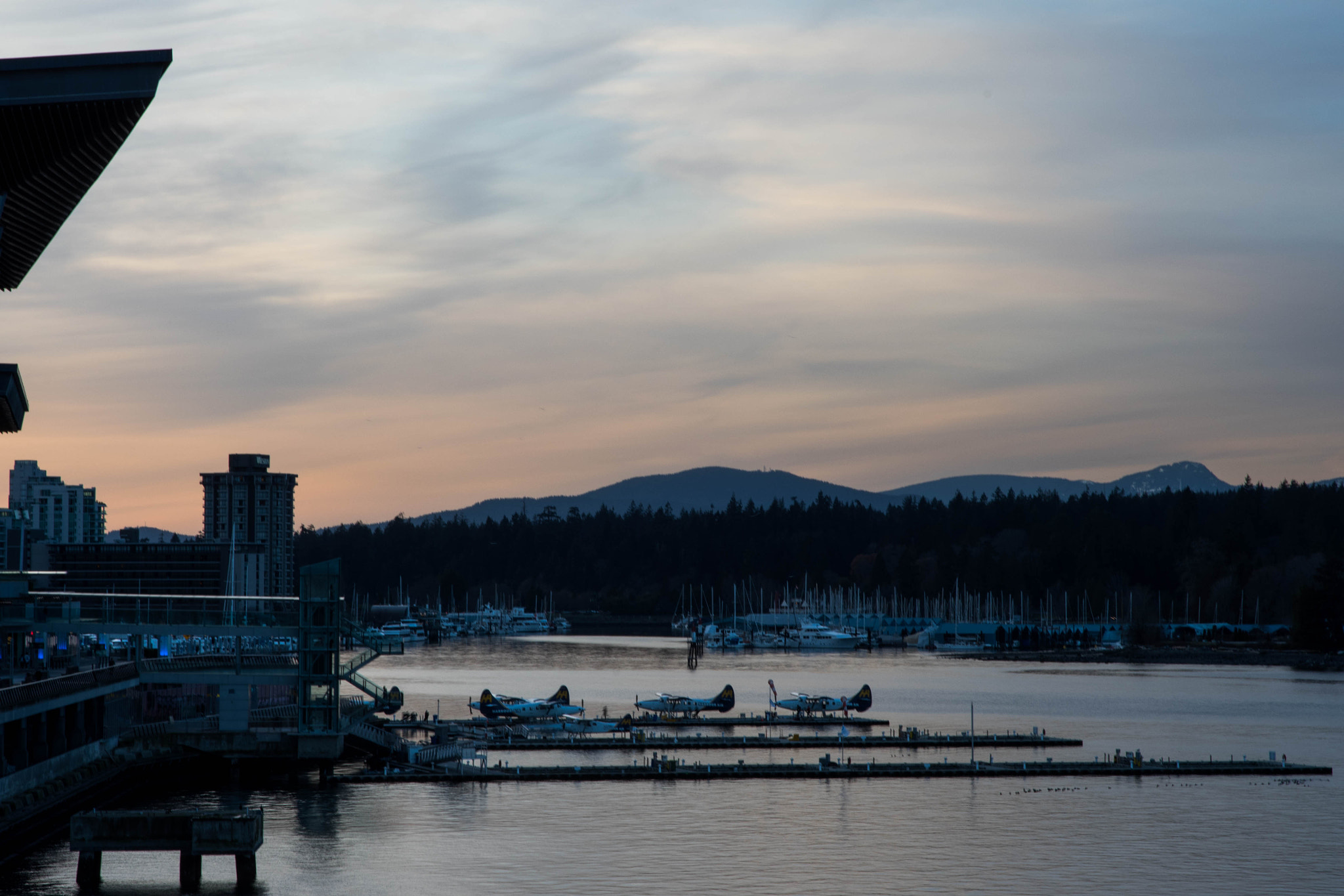 Pentax K-1 + Pentax smc DA 70mm F2.4 AL Limited sample photo. Seaplane terminal at dusk photography