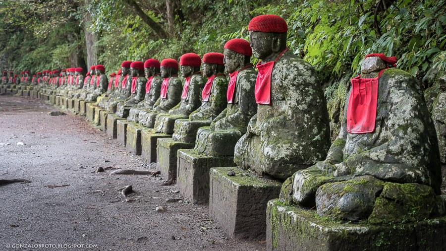 Panasonic Lumix G X Vario 12-35mm F2.8 ASPH Power OIS sample photo. Kanmangafuchi's jizo statues i photography