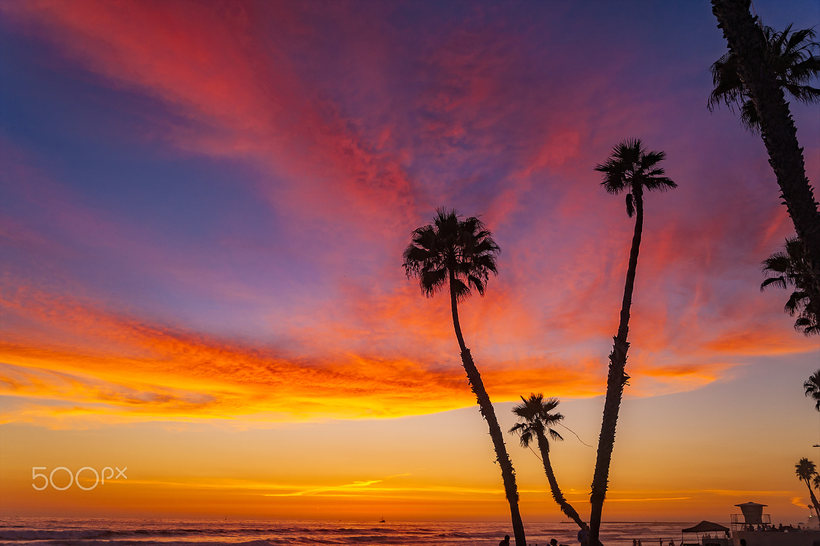 Nikon D700 sample photo. Fiery sunset at oceanside - august 14, 2015 photography