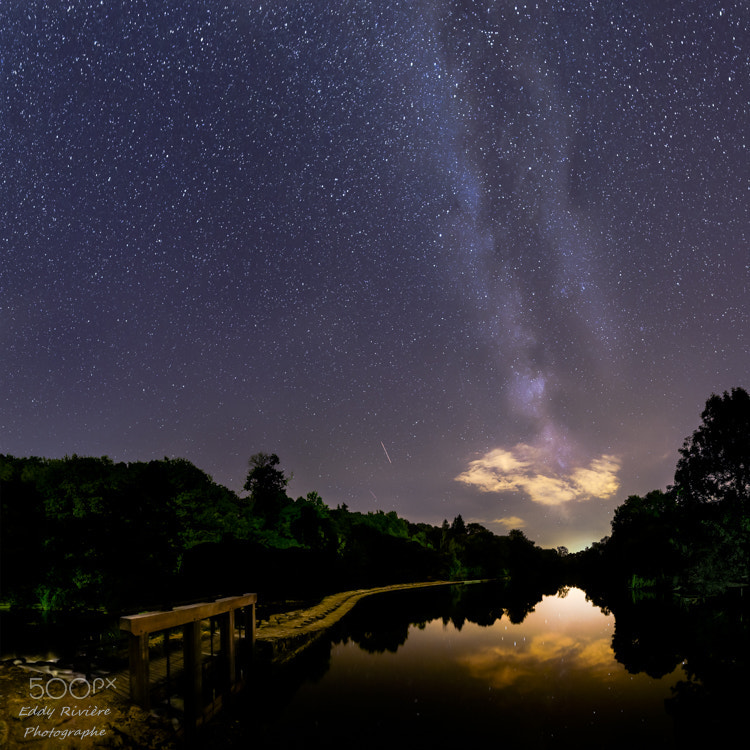 Nikon D800 + Nikon AF-S Nikkor 24mm F1.8G ED sample photo. Milky way over chaussée de poupet photography