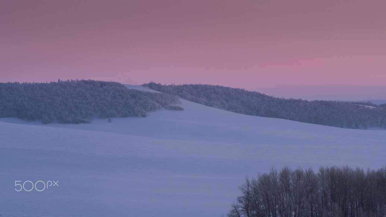 Olympus OM-D E-M10 sample photo. A cold winter sunset on the hills of orenburg photography