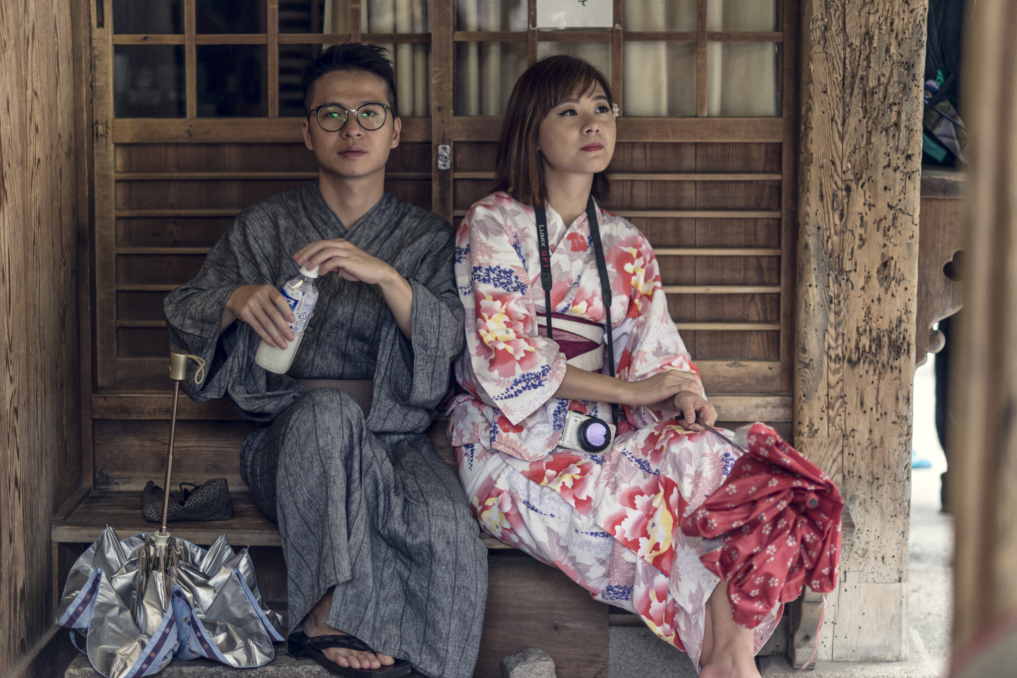 Nikon D610 + Nikon AF Nikkor 85mm F1.8D sample photo. Kimono couple photography