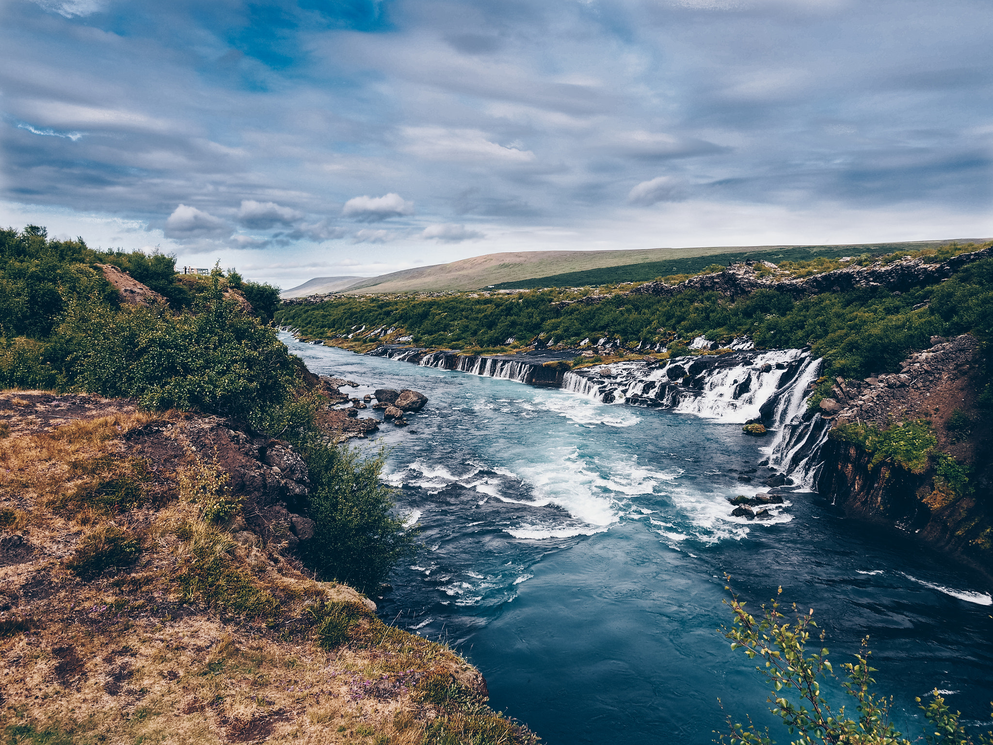 Olympus PEN E-PL7 sample photo. Hraunfossar photography