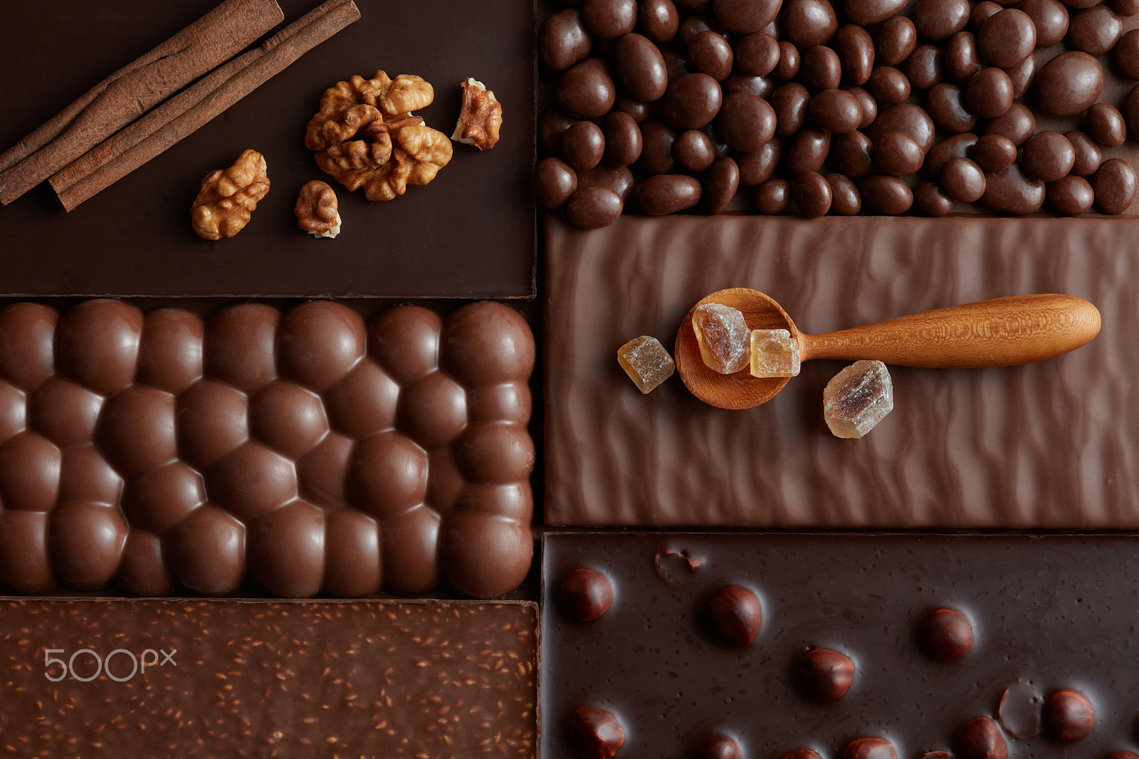 Canon EF 100mm F2.8 Macro USM sample photo. Texture of various chocolate photography