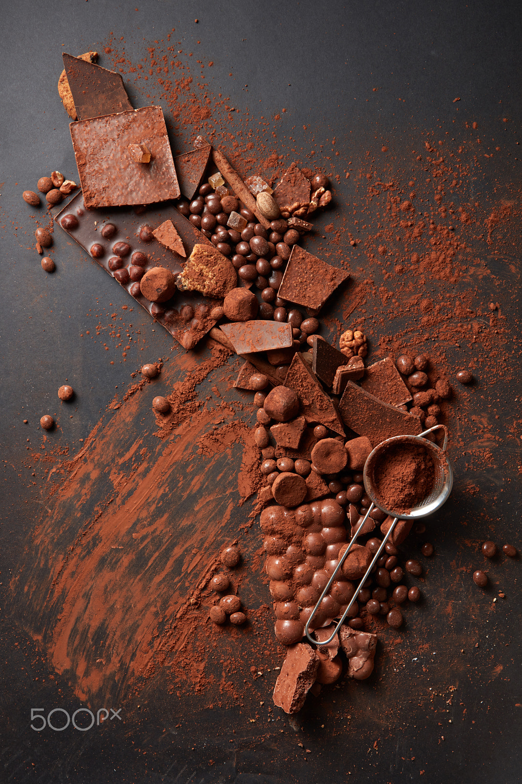 Canon EF 24-70mm F2.8L USM sample photo. Different chocolates and cocoa powder photography