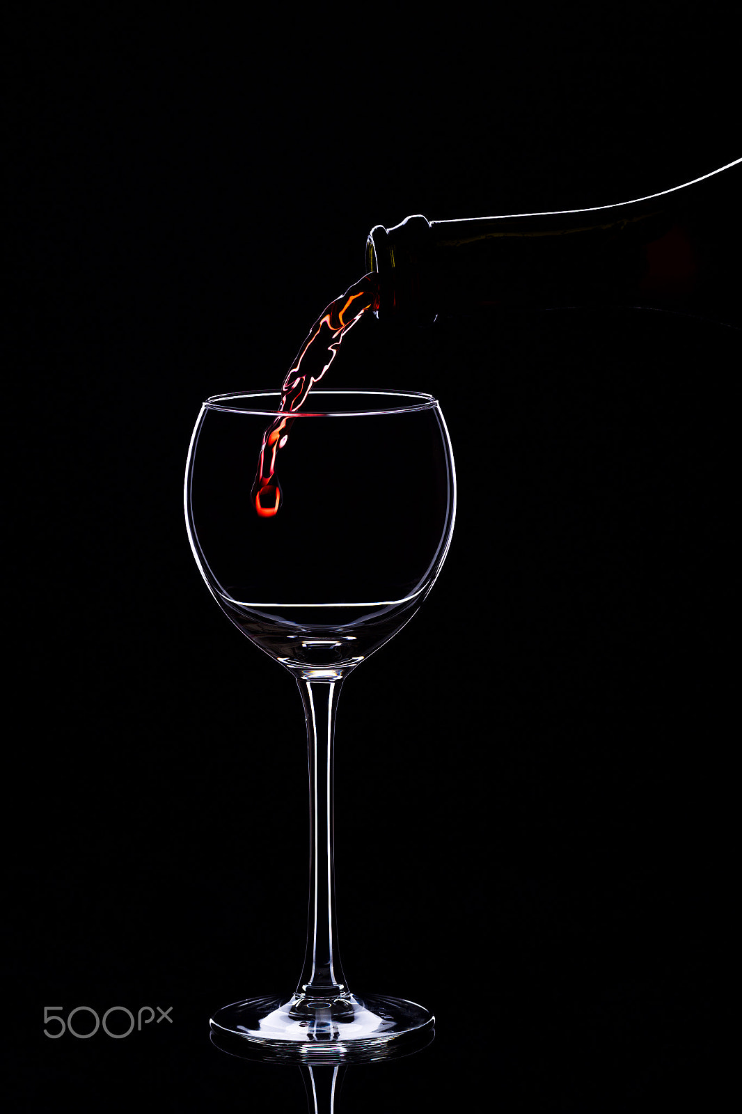 Canon EOS-1D Mark IV sample photo. Wine glasses with wine bottle on a black background, minimalism, photography