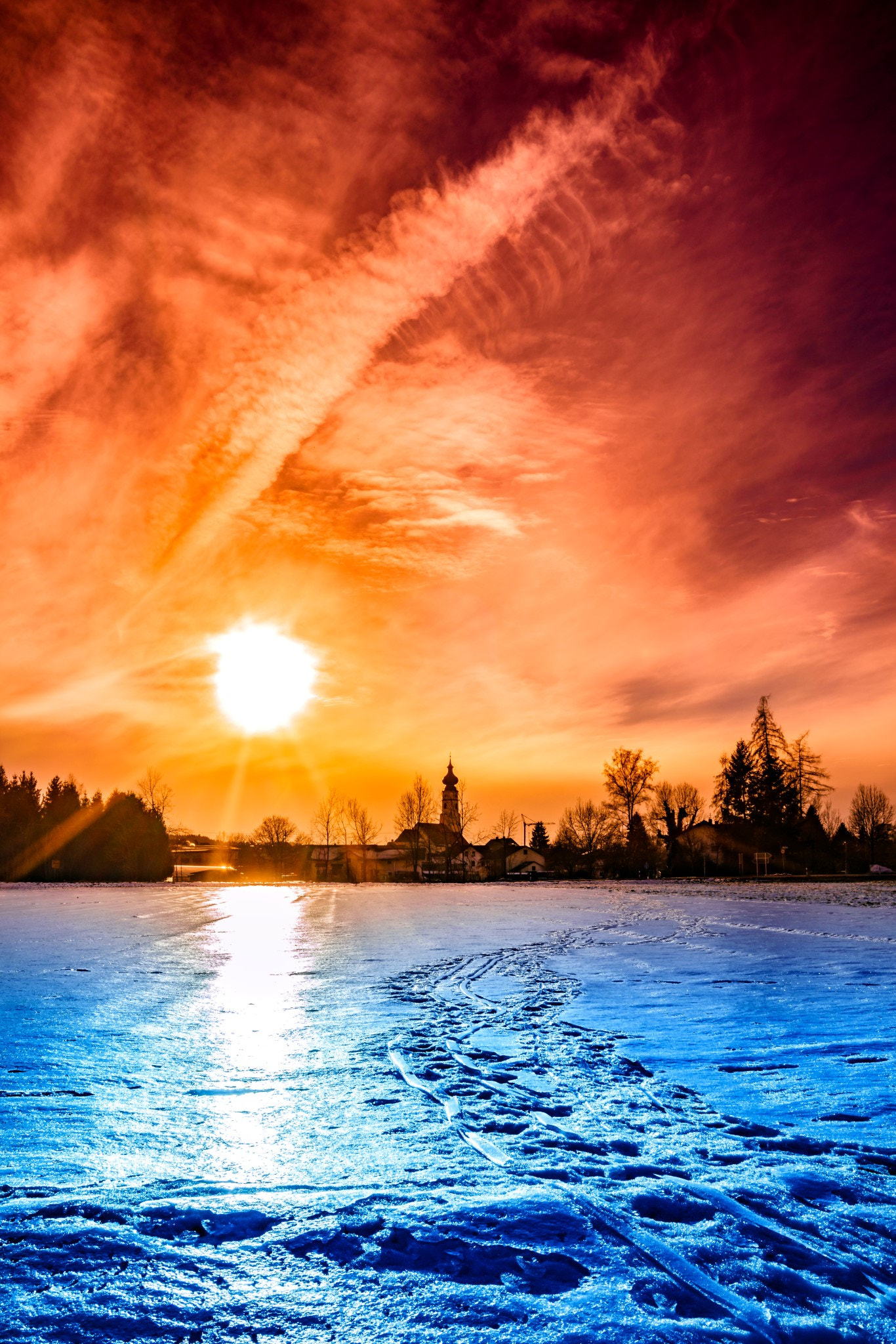 35mm F2.0 sample photo. Sunset in bavaria photography