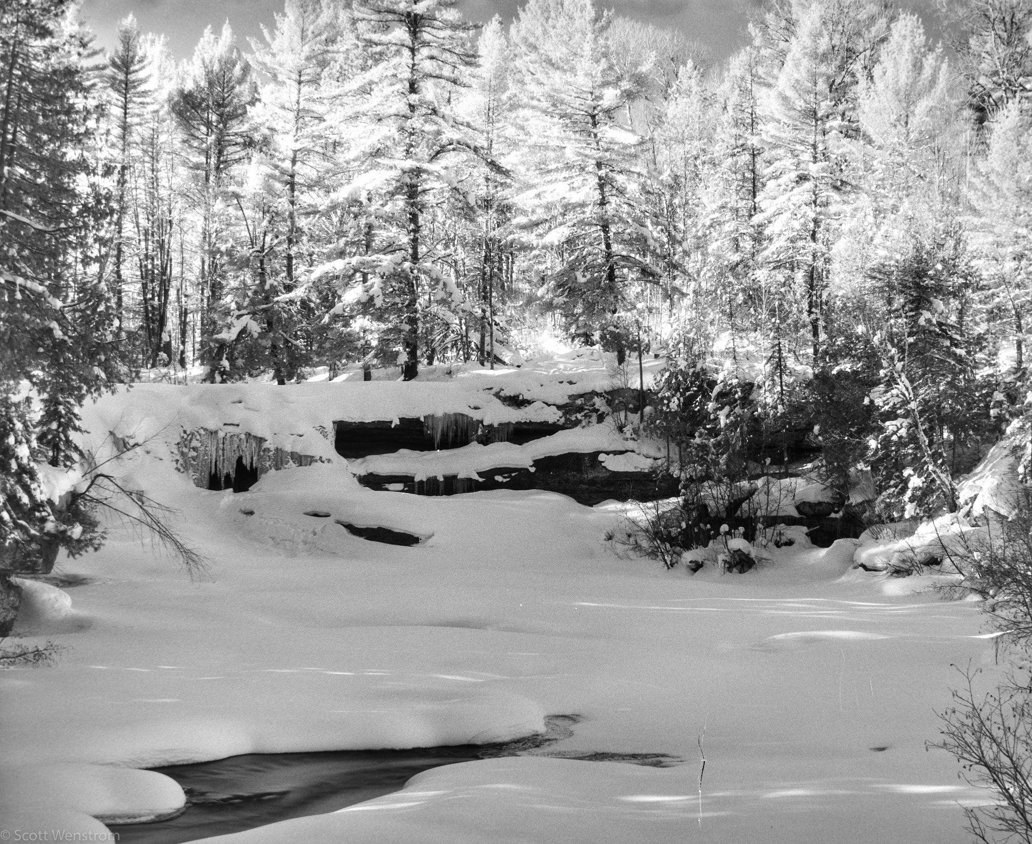 Nikon D800 sample photo. Frozen o-kun-de-kun falls infrared photography