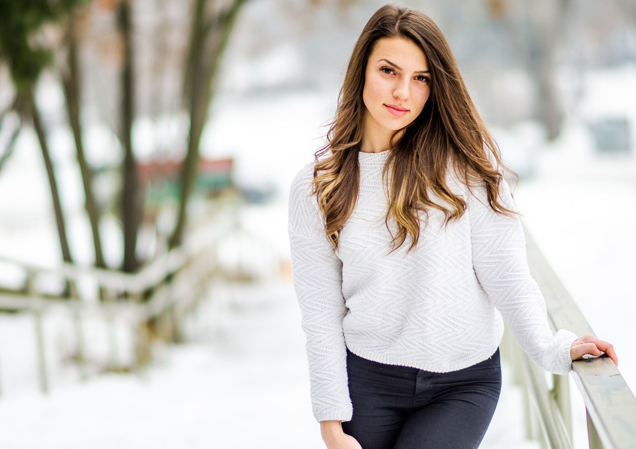 Nikon D5100 sample photo. Portrait in the snow photography