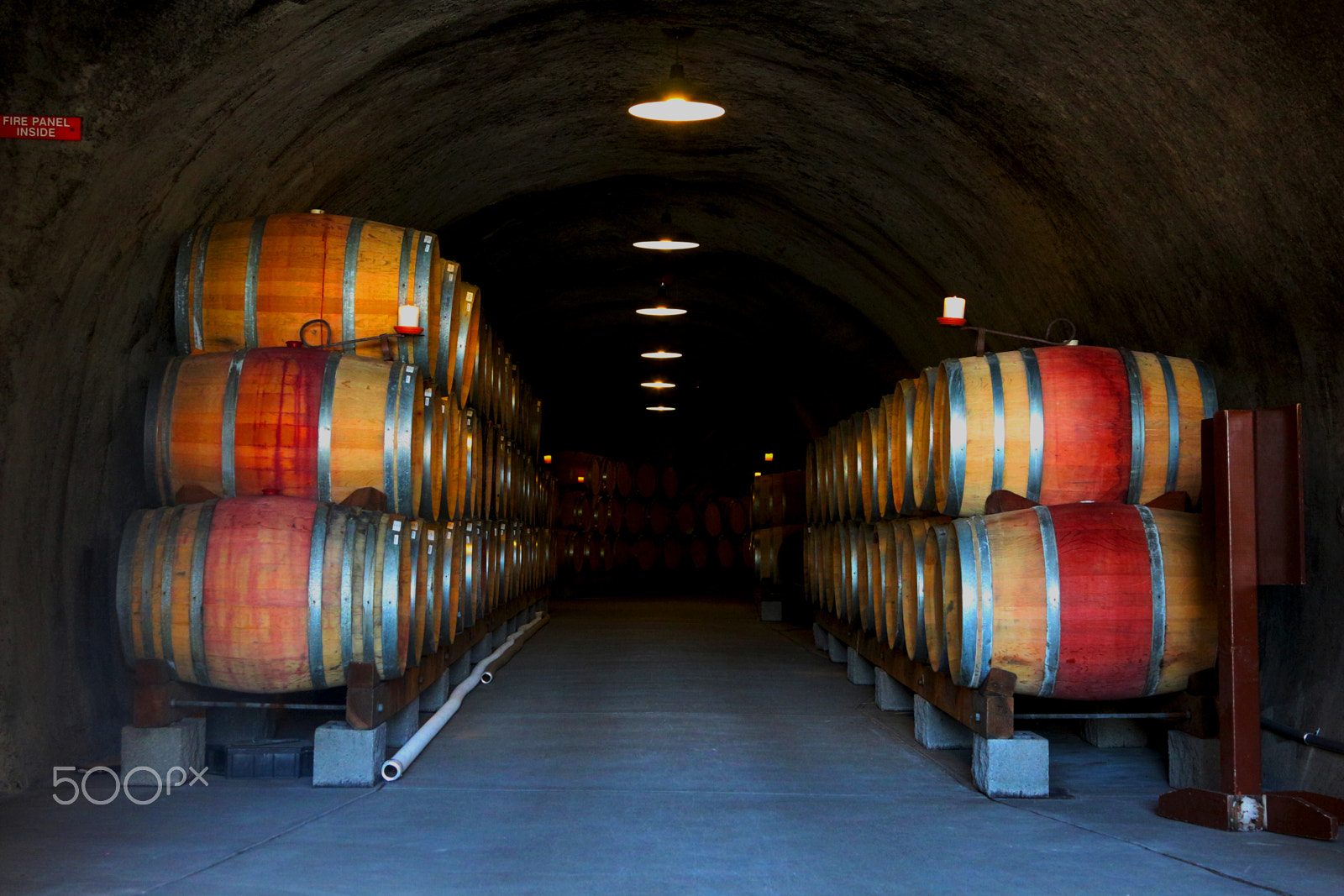 Canon EOS 700D (EOS Rebel T5i / EOS Kiss X7i) + Canon EF 24-105mm F4L IS USM sample photo. Wine barrels in the cave at pride mountain vineyards,st helena, ca photography