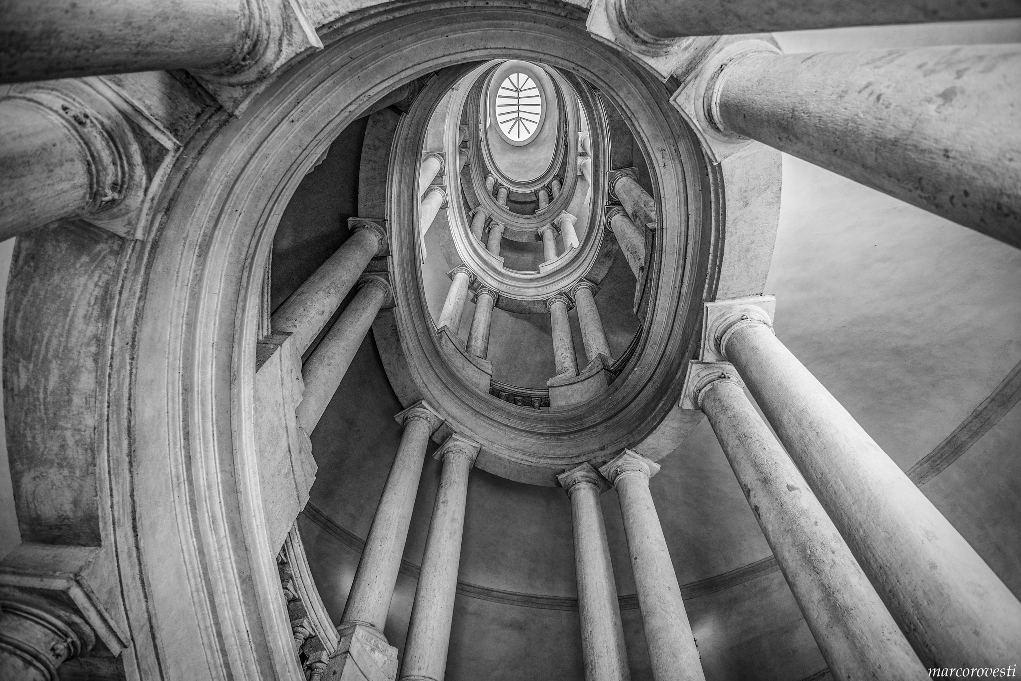 Nikon D3300 + Tokina AT-X 11-20 F2.8 PRO DX (AF 11-20mm f/2.8) sample photo. Borromini spiral staircase (rome) - photography