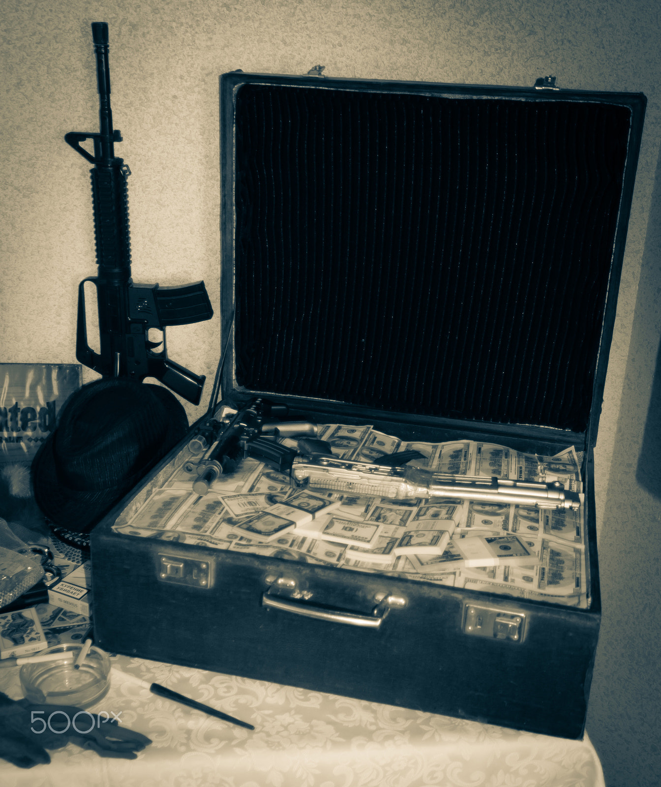 Nikon D3000 sample photo. Suitcase money photography