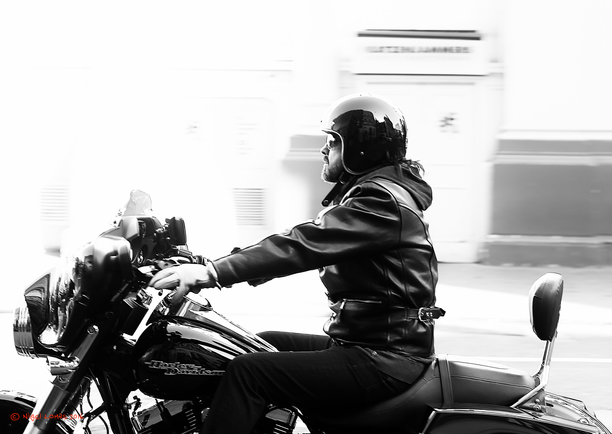 Olympus PEN E-P5 sample photo. Harley rider in london photography