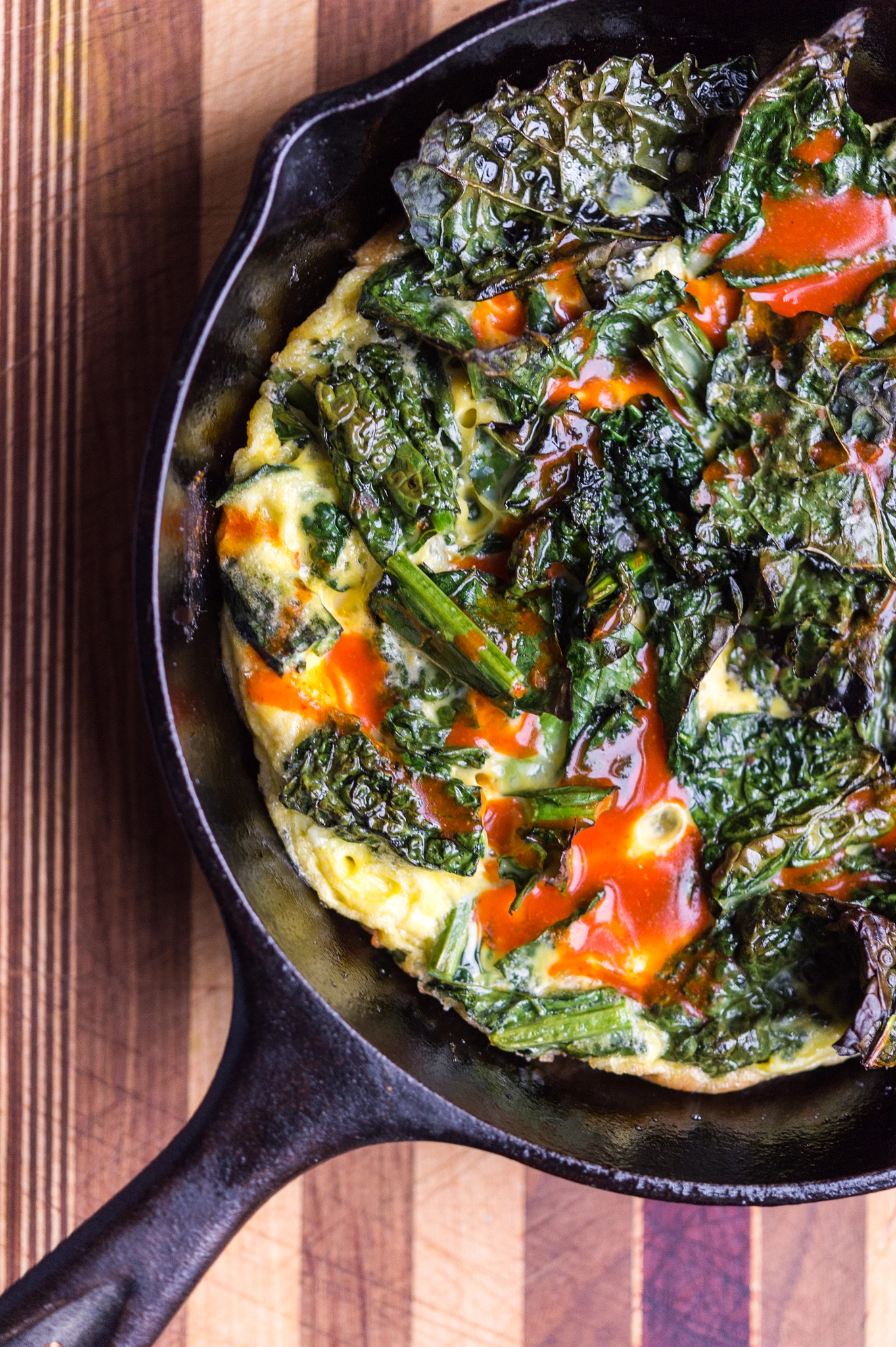 Nikon D4S sample photo. Lacinato kale and egg frittata photography