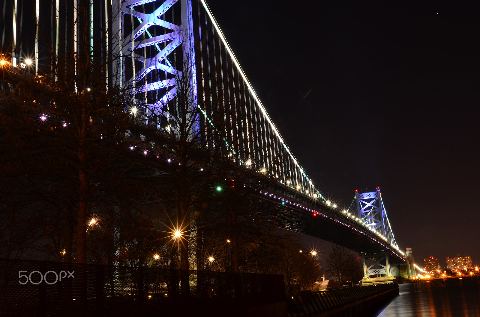 AF Zoom-Nikkor 24-120mm f/3.5-5.6D IF sample photo. Benjamin franklin bridge photography