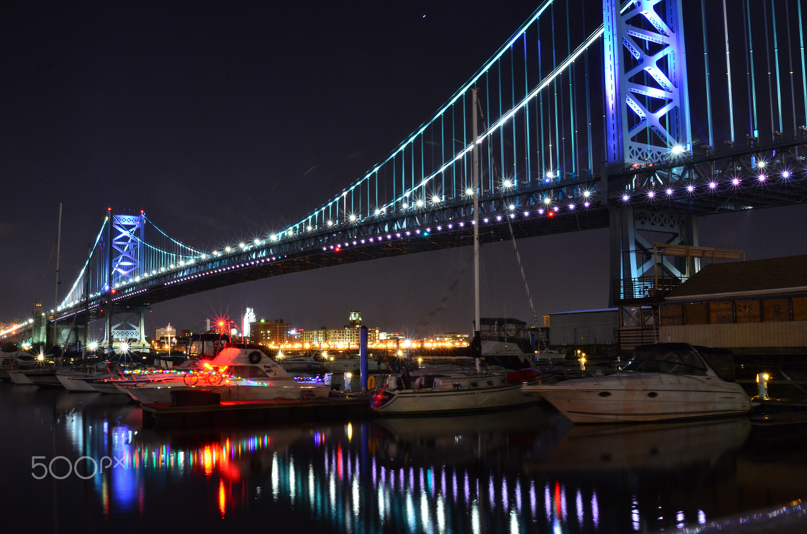 AF Zoom-Nikkor 24-120mm f/3.5-5.6D IF sample photo. Benjamin franklin bridge photography