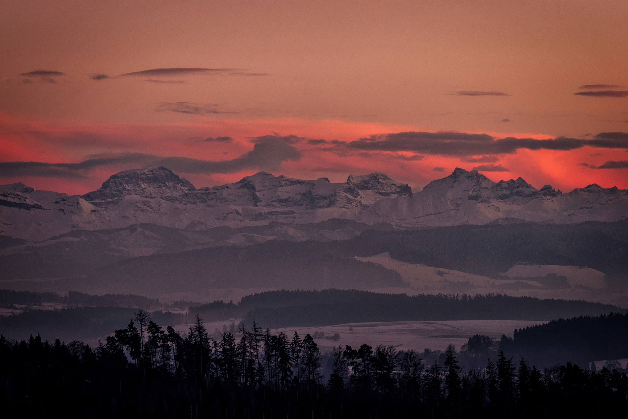 Sony a7 II + Canon EF 200mm F2.8L II USM sample photo. Mountain sunset ... photography