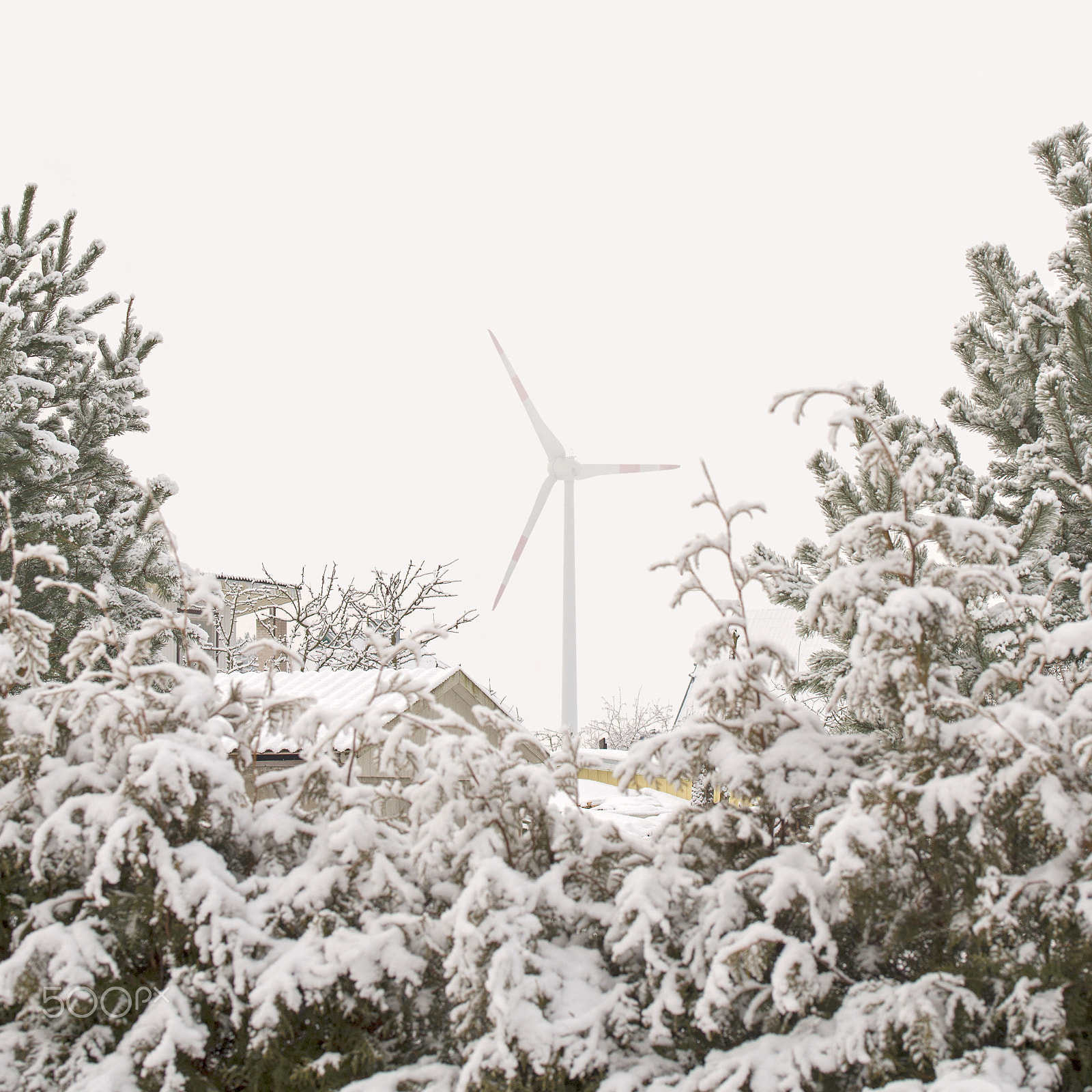 Nikon D610 sample photo. Wind turbine in winter photography