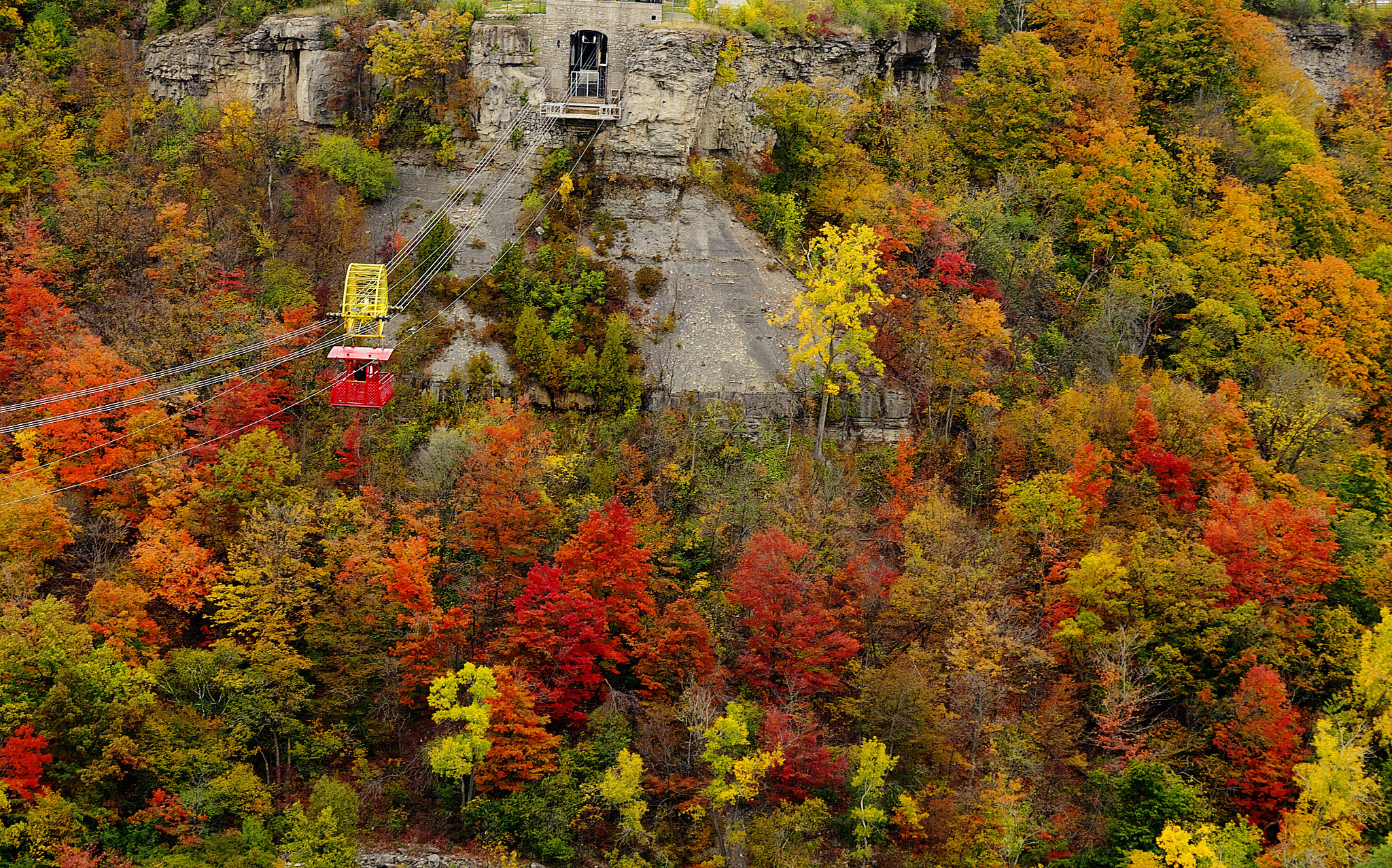 AF Nikkor 70-210mm f/4-5.6 sample photo. Chair lift in canadian autumn photography