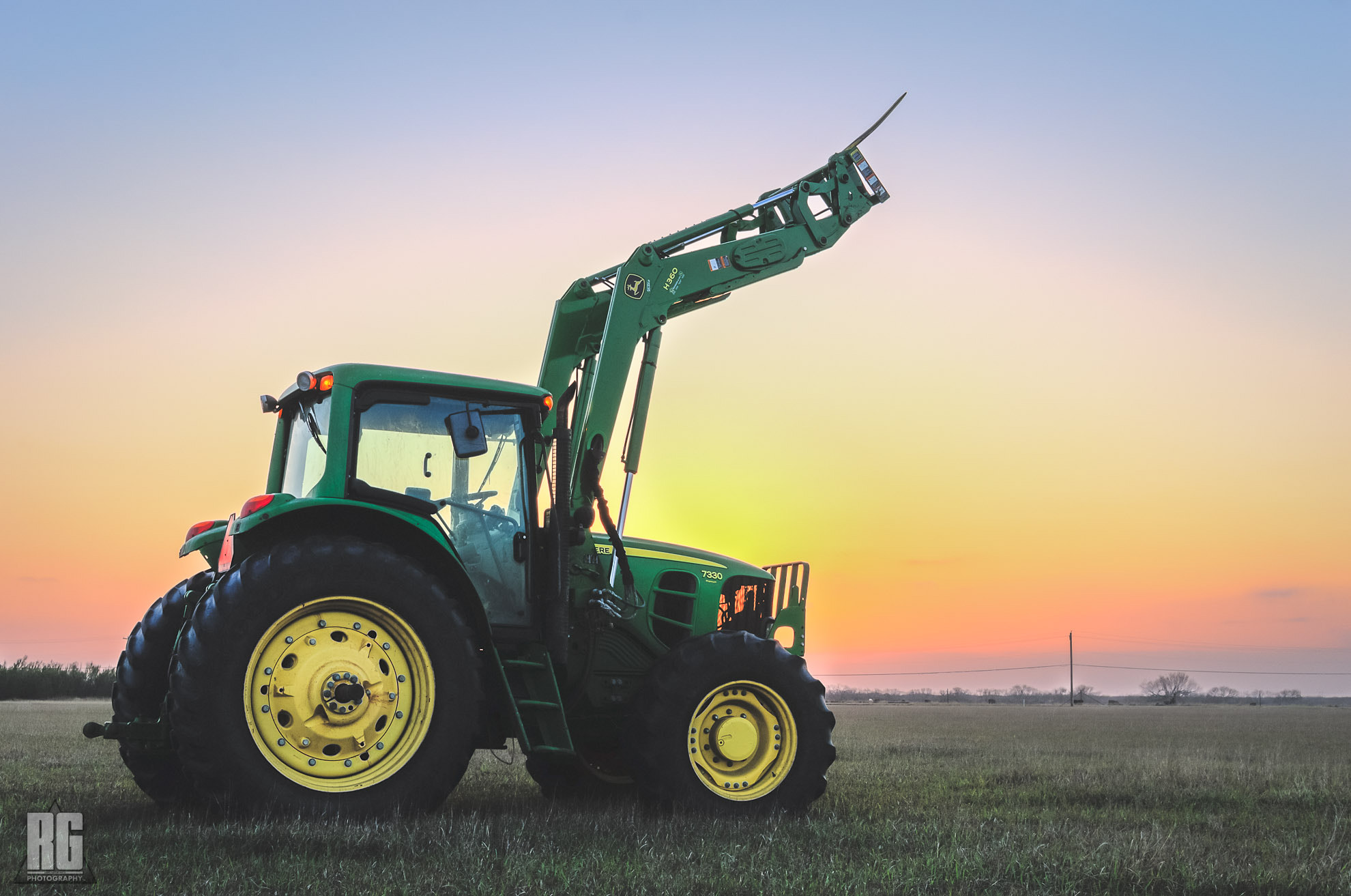 Nikon D3200 sample photo. A tractor sunset photography