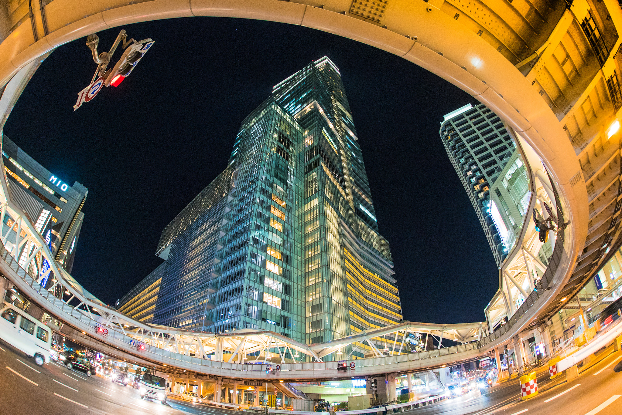 Sony a7S sample photo. Abeno footbridge photography