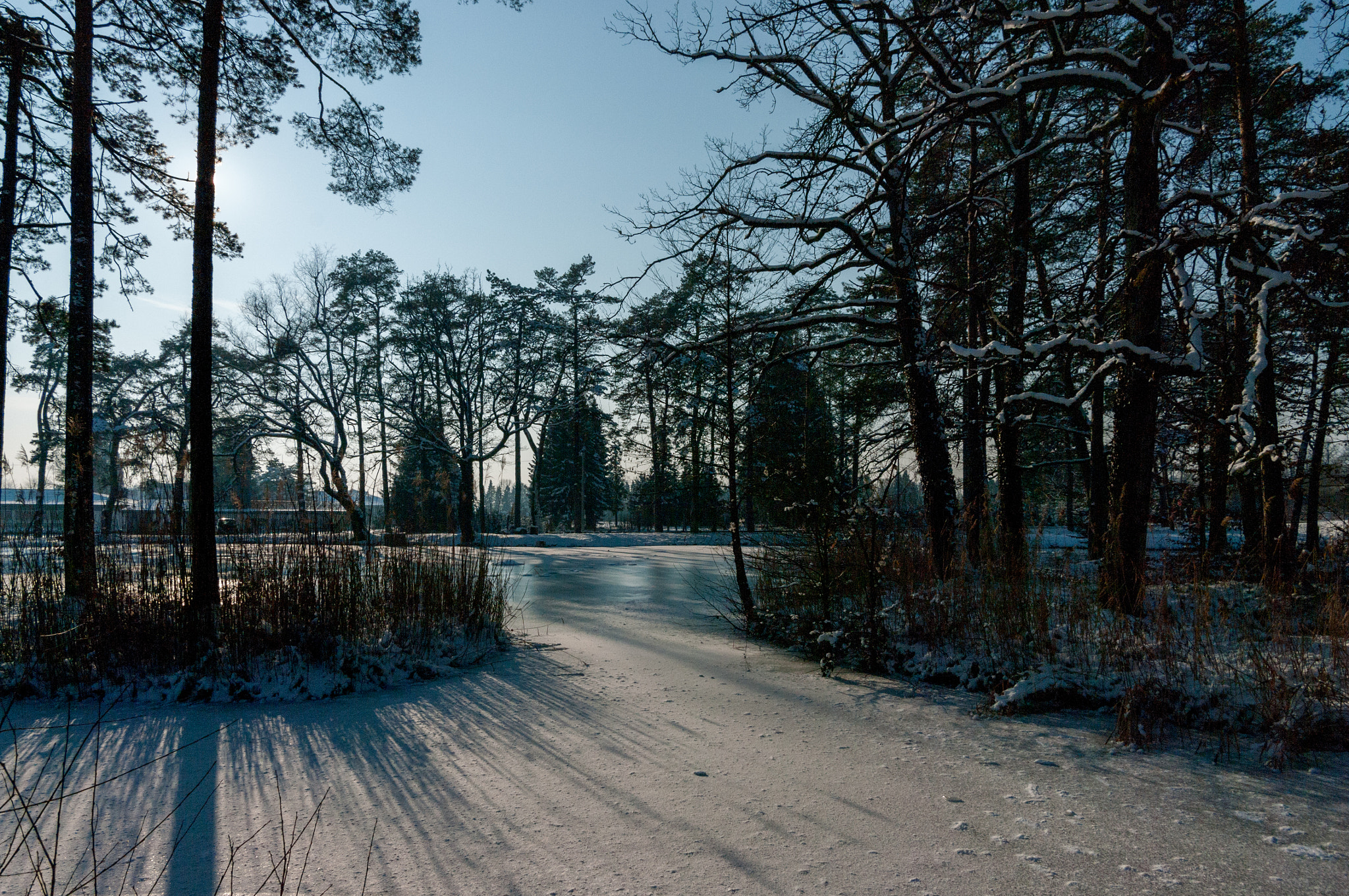 Pentax K20D + Pentax smc DA 16-45mm F4 ED AL sample photo. Frozen lake, december 2010. photography