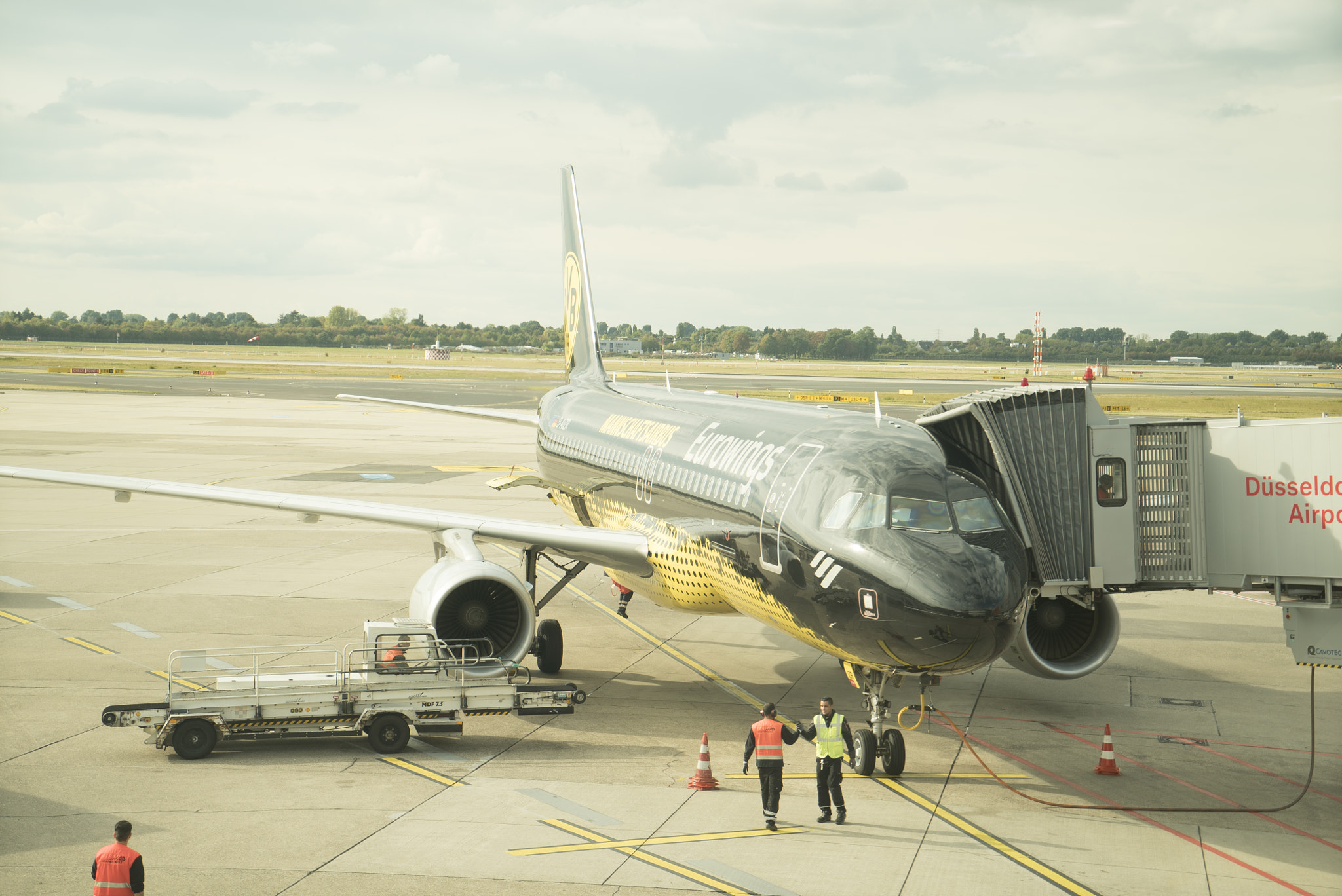 Sony a7S + Sony Vario Tessar T* FE 24-70mm F4 ZA OSS sample photo. Bvb dortmund airplane photography