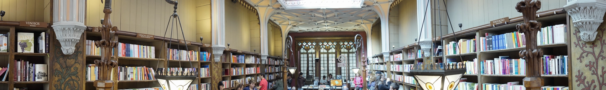 Sony a7S + Sony Vario Tessar T* FE 24-70mm F4 ZA OSS sample photo. Paonrama view of bookstore lello photography