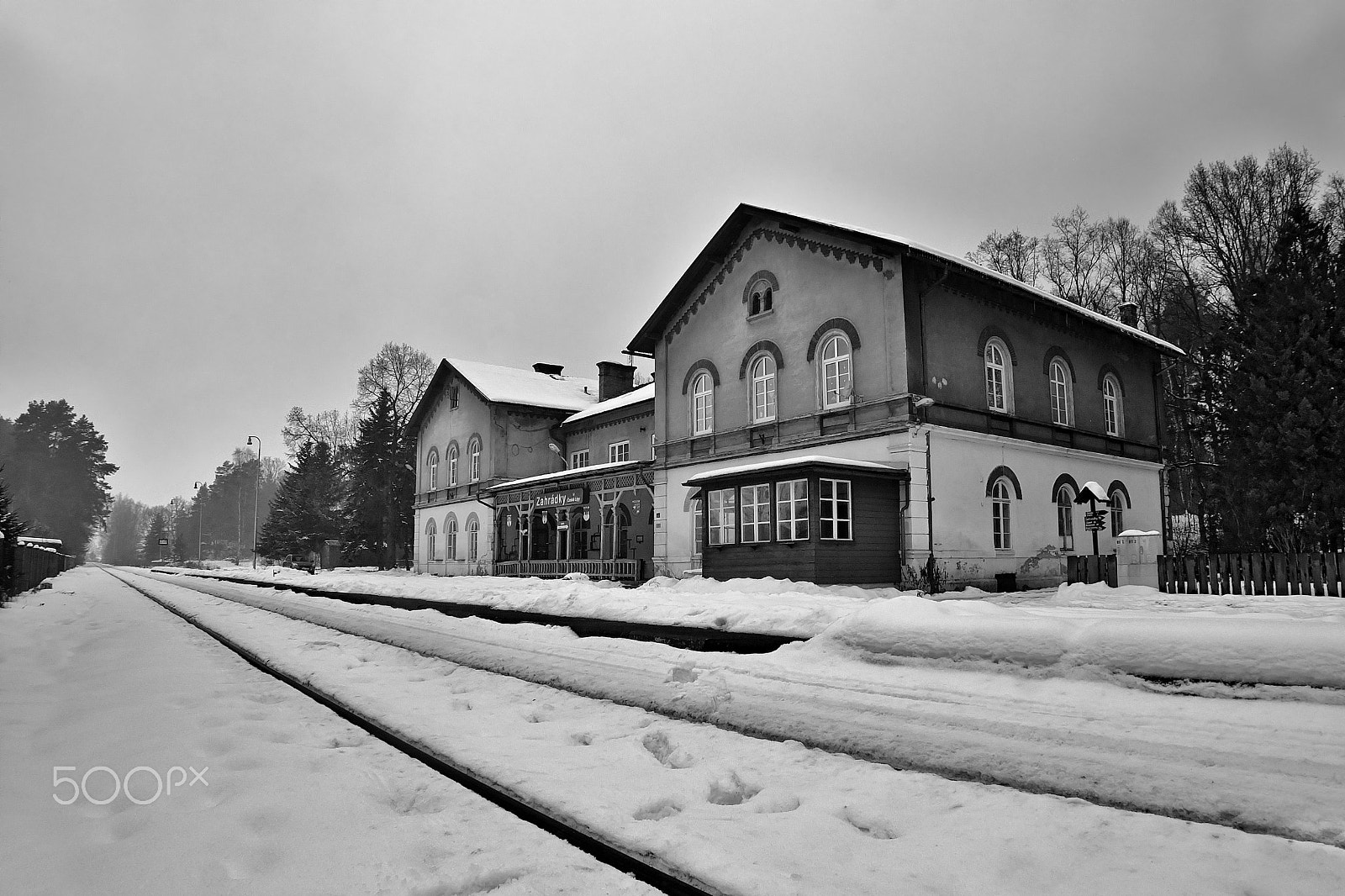 Nikon Coolpix P6000 sample photo. Zahradky, machuv kraj, czech republic - february 04, 2017: historical building of the railway... photography