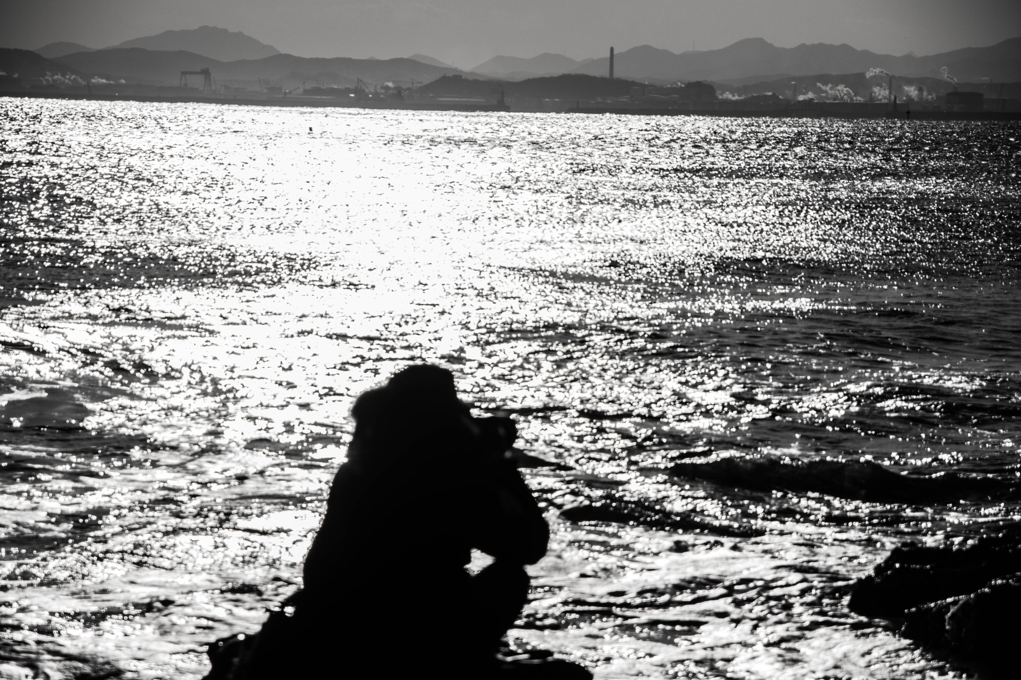 Nikon D500 + Nikon AF-S DX Nikkor 16-85mm F3.5-5.6G ED VR sample photo. The man who looks at the sea photography