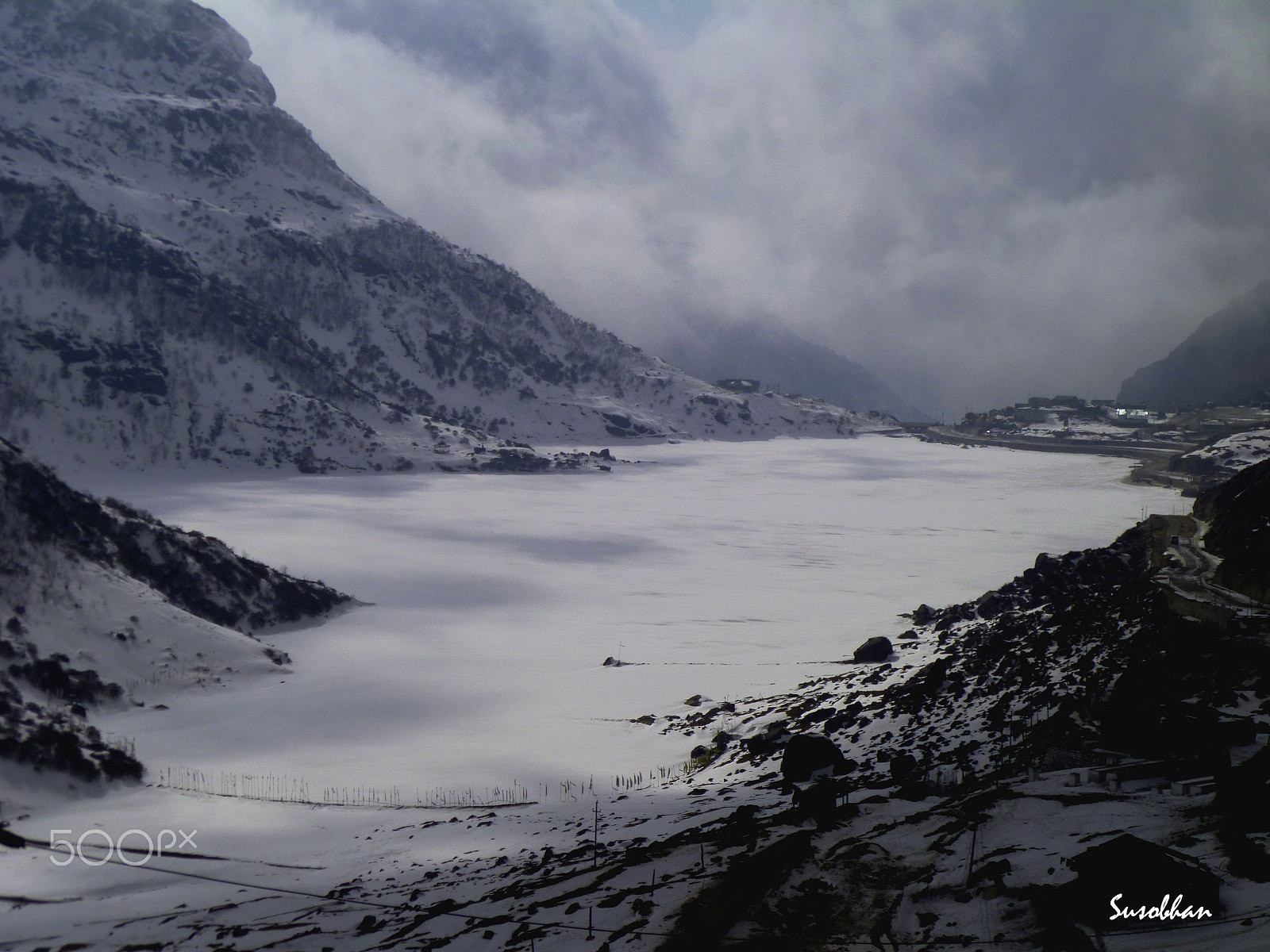 Panasonic DMC-FH20 sample photo. Frozen lake-sikkim, india photography