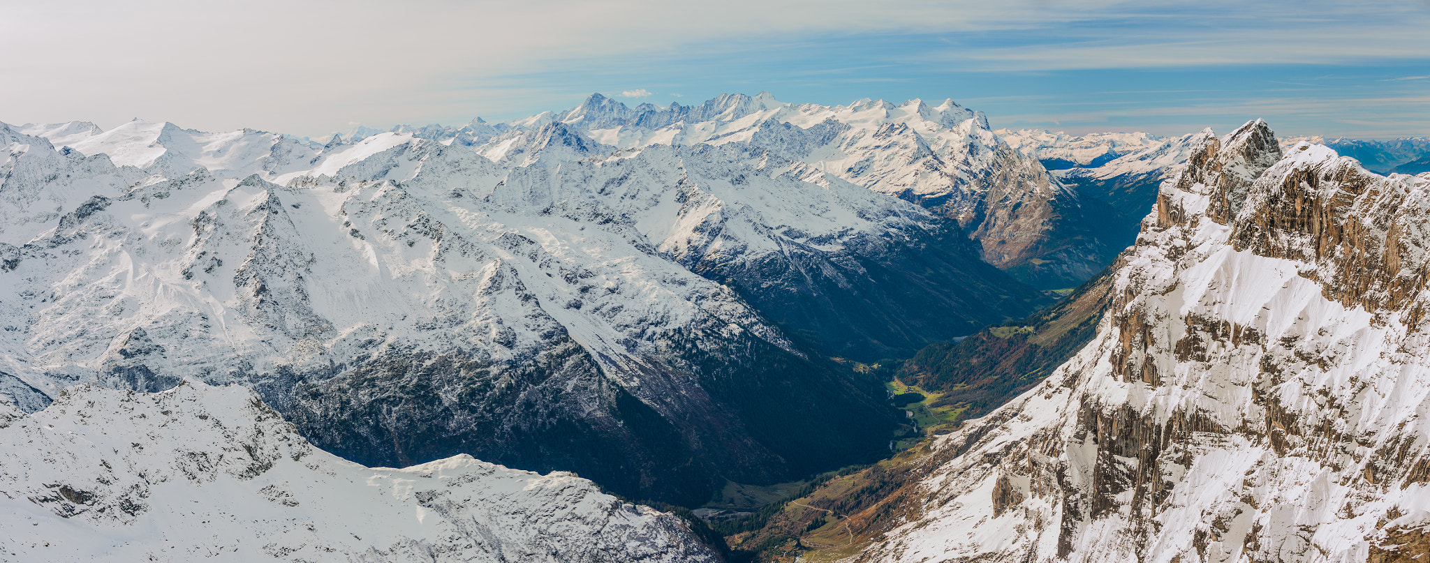 Nikon D3 sample photo. Scenery of snow covered mountains valley titlis, engelberg, switzerland photography