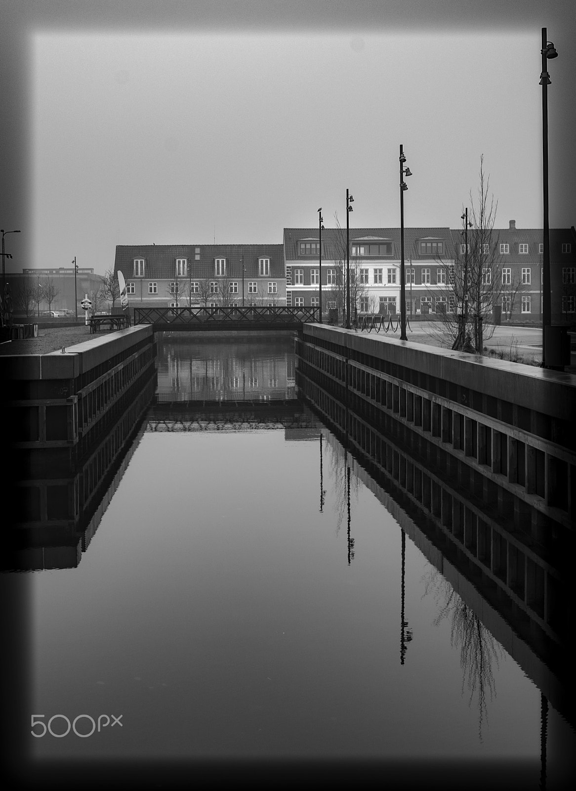 Tamron SP 35mm F1.8 Di VC USD sample photo. Foggy winter morning fredericia c, denmark photography