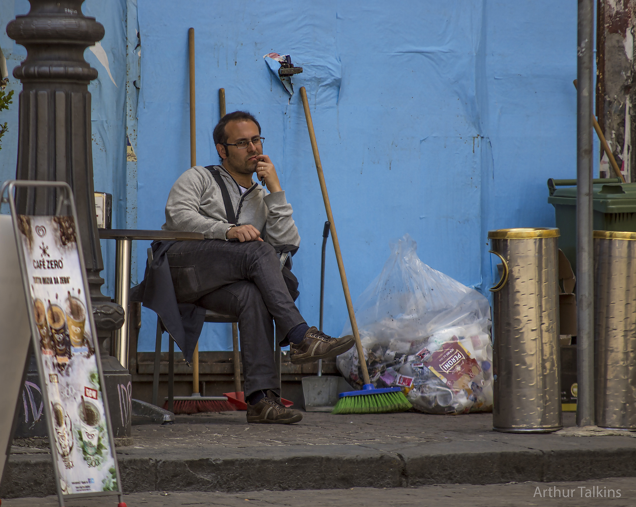 Pentax K-5 sample photo. The street janitor takes a break.... photography