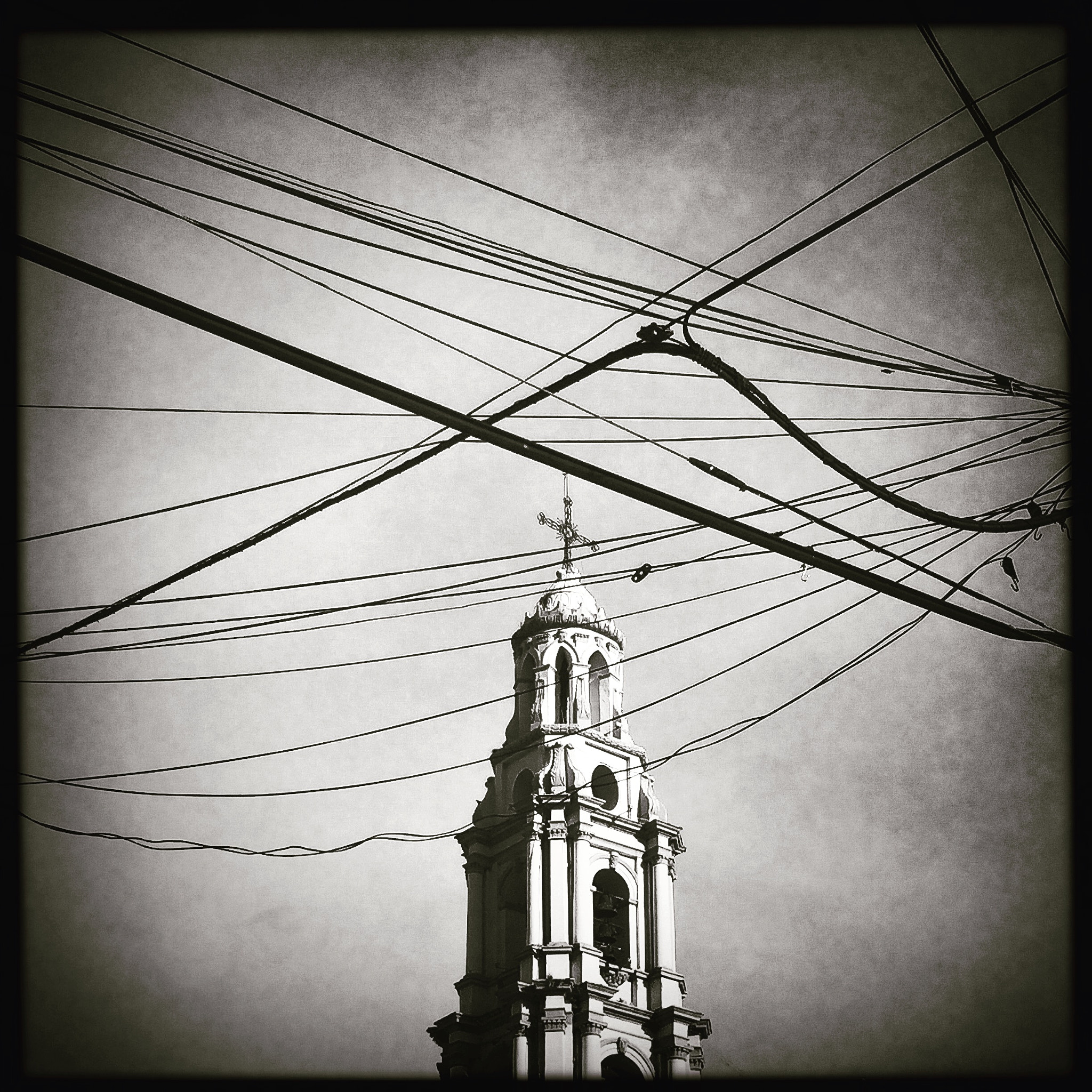 Hipstamatic 321 sample photo. Religion and electricity photography