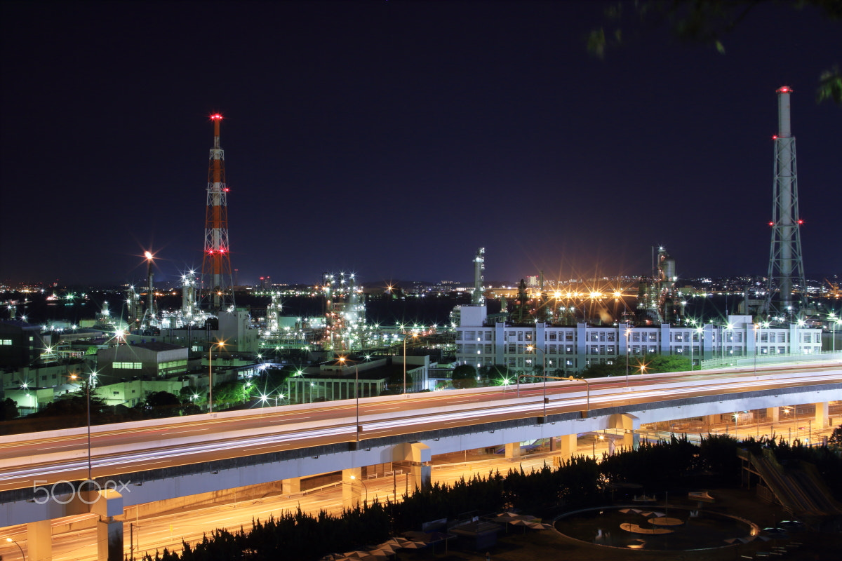 Canon EOS 7D sample photo. Yokohama plant night view 1 photography