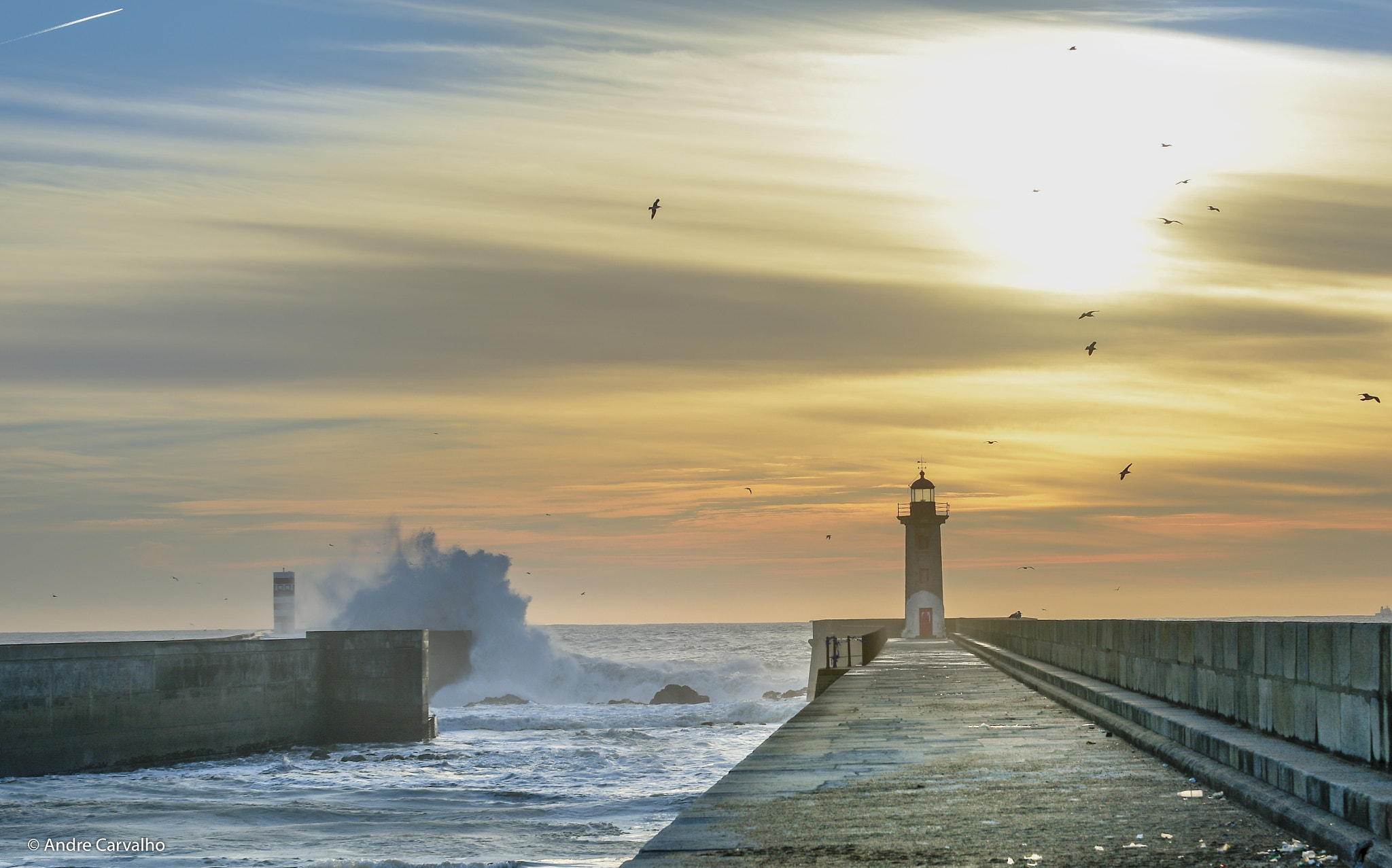 Nikon AF-S Nikkor 24-70mm F2.8G ED sample photo. Lighthouse with rough seas photography