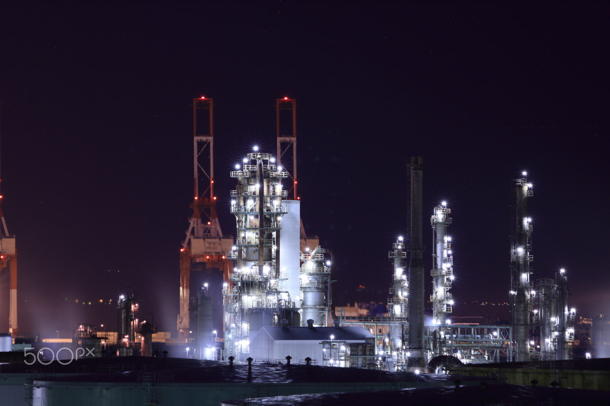 Sigma 70-300mm F4-5.6 APO DG Macro sample photo. Yokohama plant night view 4 photography