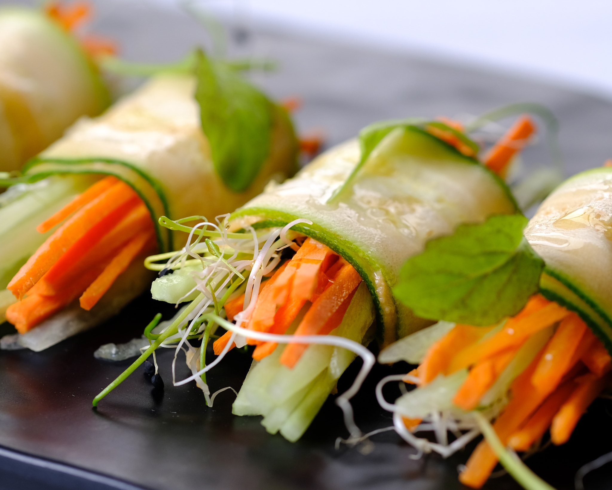 Fujifilm XF 90mm F2 R LM WR sample photo. Zucchini roll photography