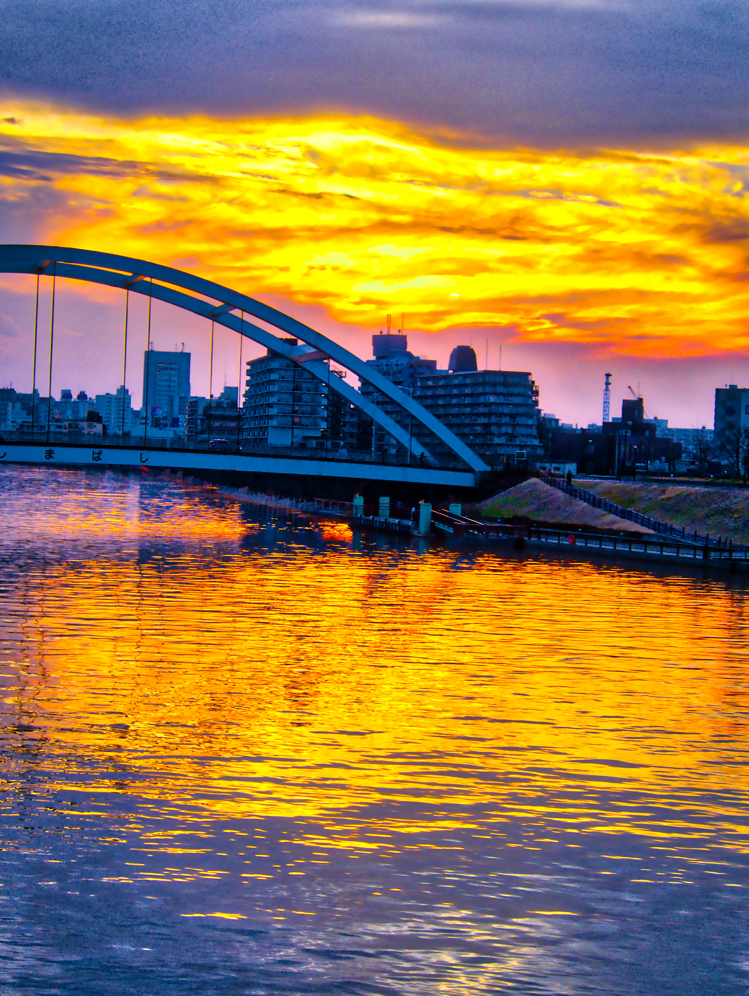 Olympus OM-D E-M1 sample photo. Sunset at sumida river bridge photography