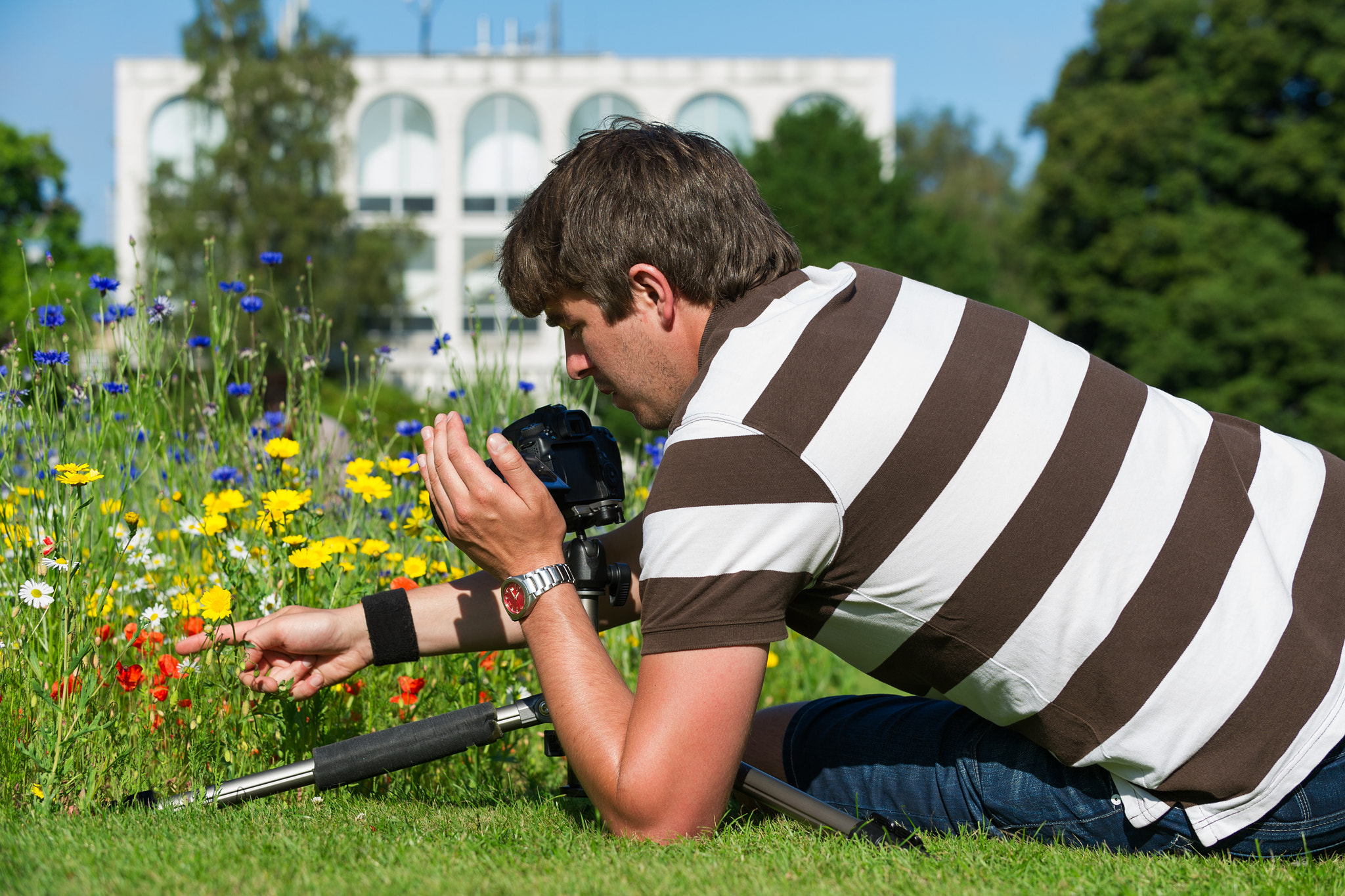 Nikon D3S sample photo. Young handsome caucasian photographer/videographer in botanic ga photography